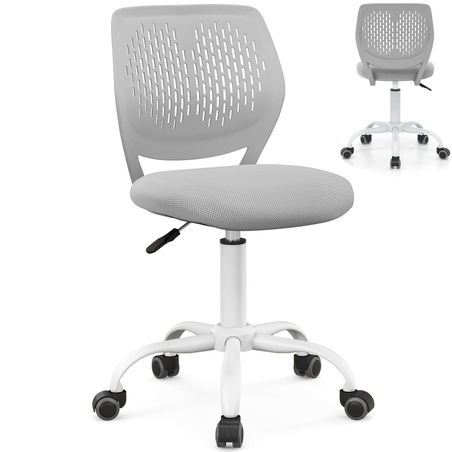 GYMAX Kids Desk Chair with PU Casters