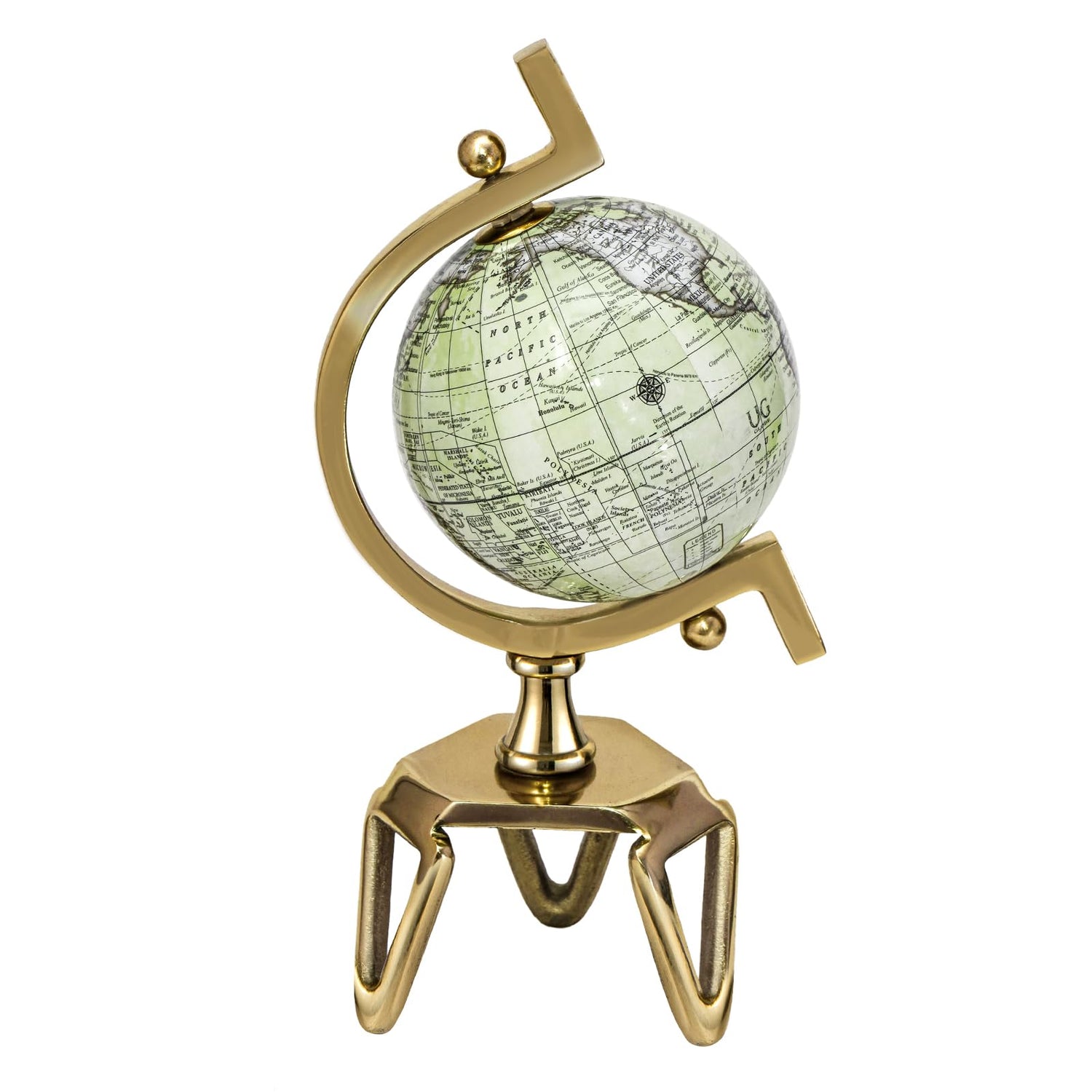 GYMAX Educational World Globe, 13cm/21cm/26cm Interactive Desktop Earth Globe with Triangle Metal Stand