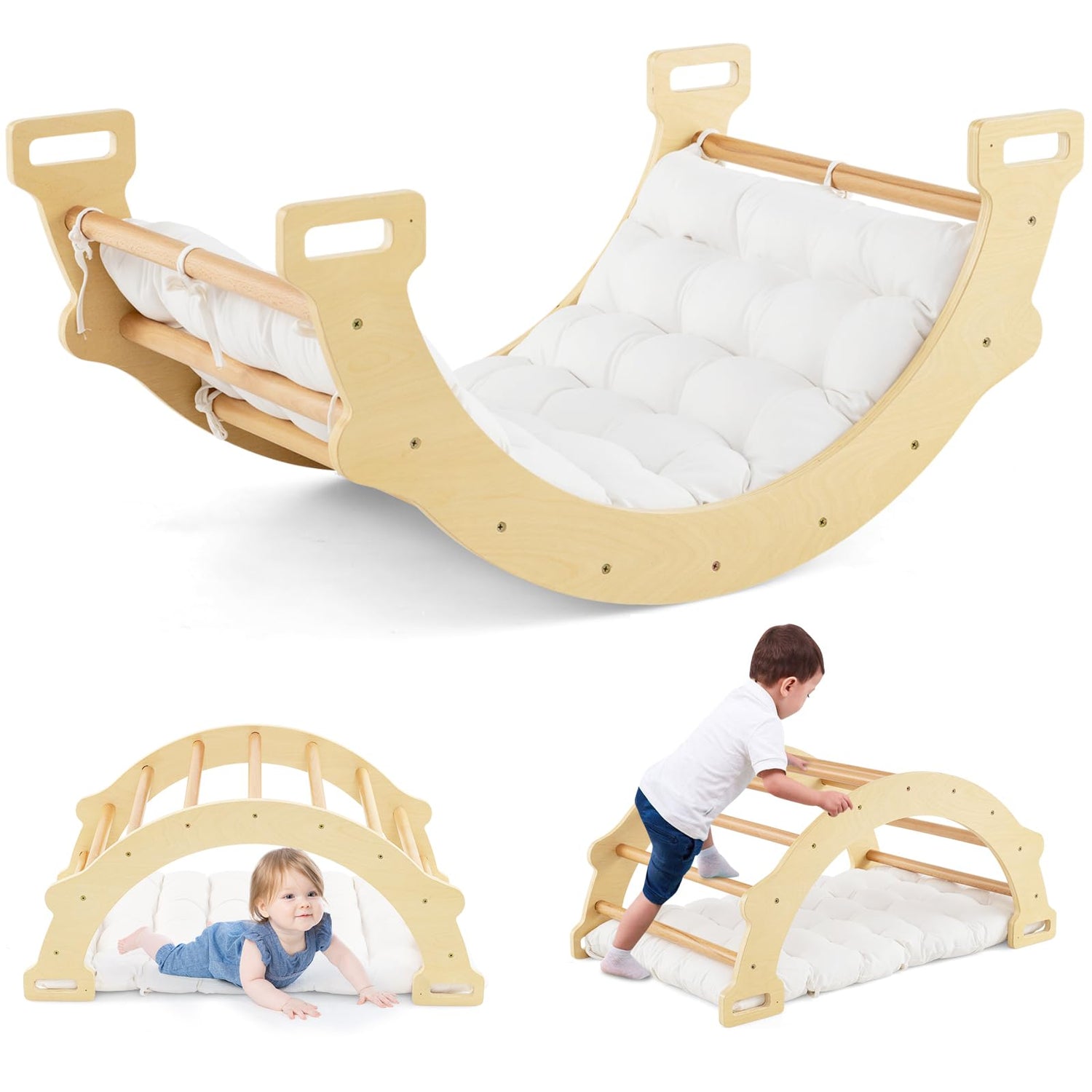 GYMAX 4 in 1 Kids Climbing Set