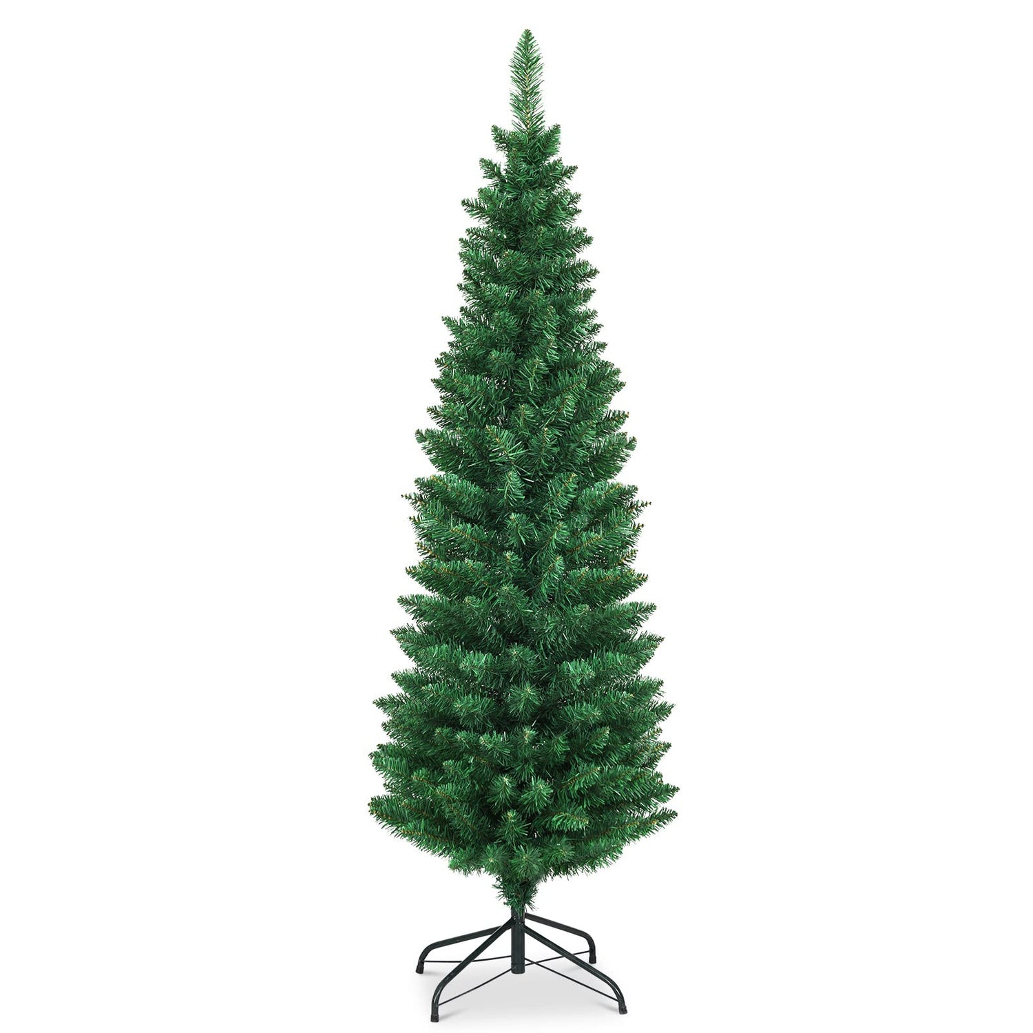 GYMAX 5FT Green Pencil Slim Christmas Tree Christmas Decoration