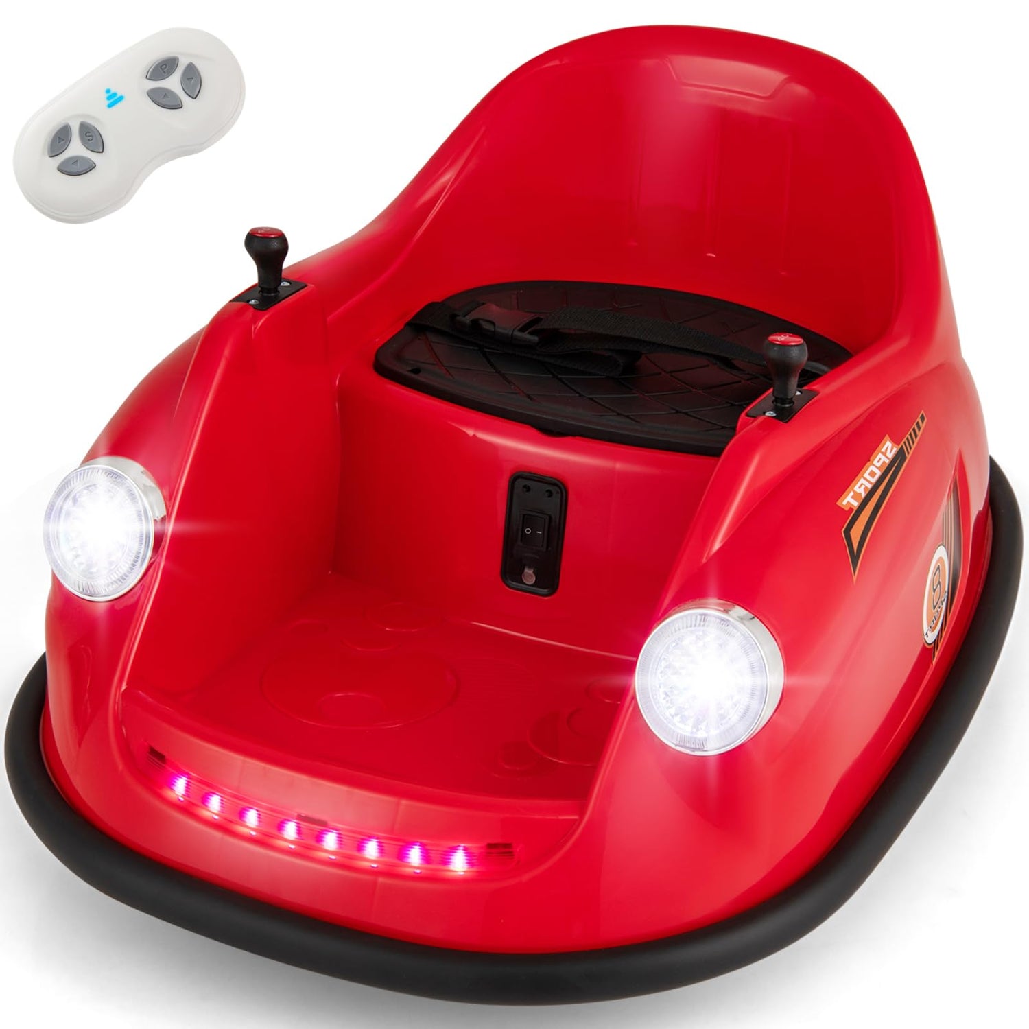 GYMAX Kids Ride On Bumper Car, 12V Battery Powered Toy Car with Remote Control