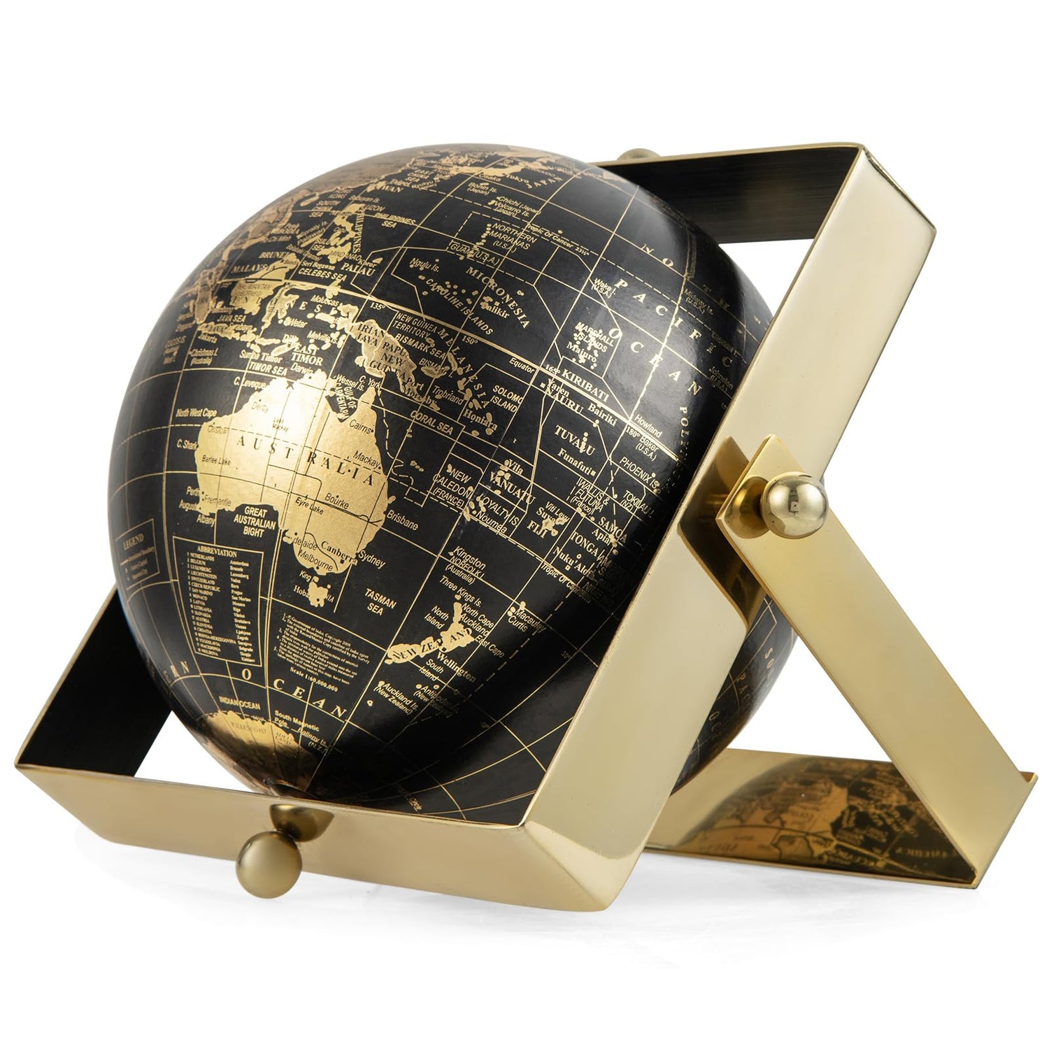 GYMAX Educational World Globe, 16cm/21cm/25cm Desktop Earth Globe with Square Frame Stand