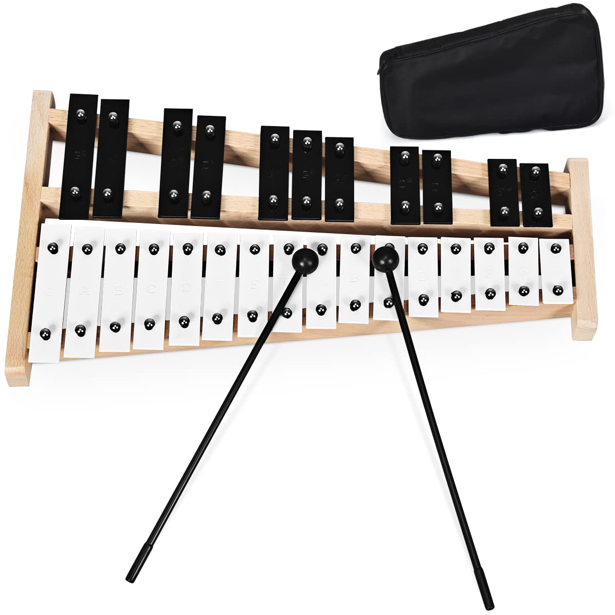 Wooden Xylophone with 2 Mallets & Carrying Bag