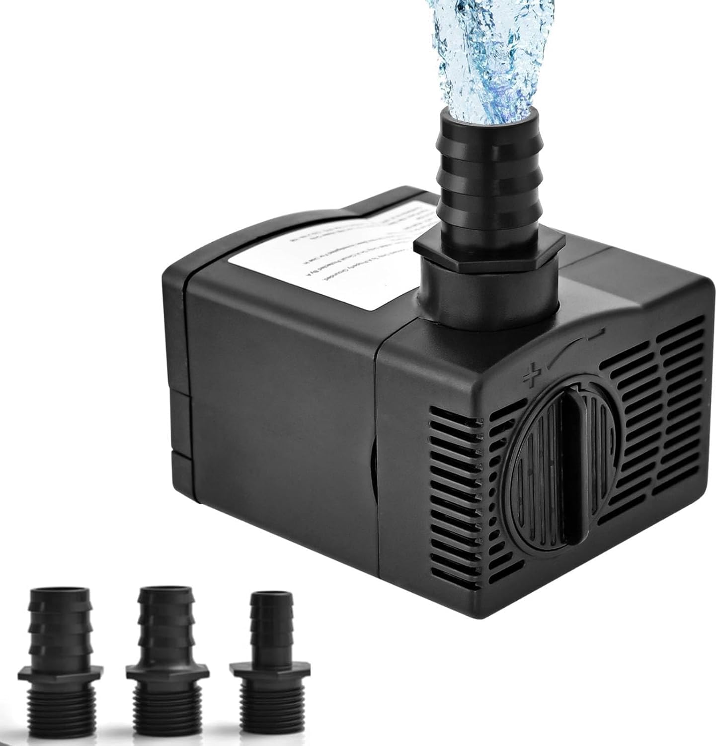 GYMAX Submersible Pump, Ultra Quiet Fountain Water Pump with 2m Power Cord, 2.5m High Lift & 3 Nozzles (1450L/H, 30W)