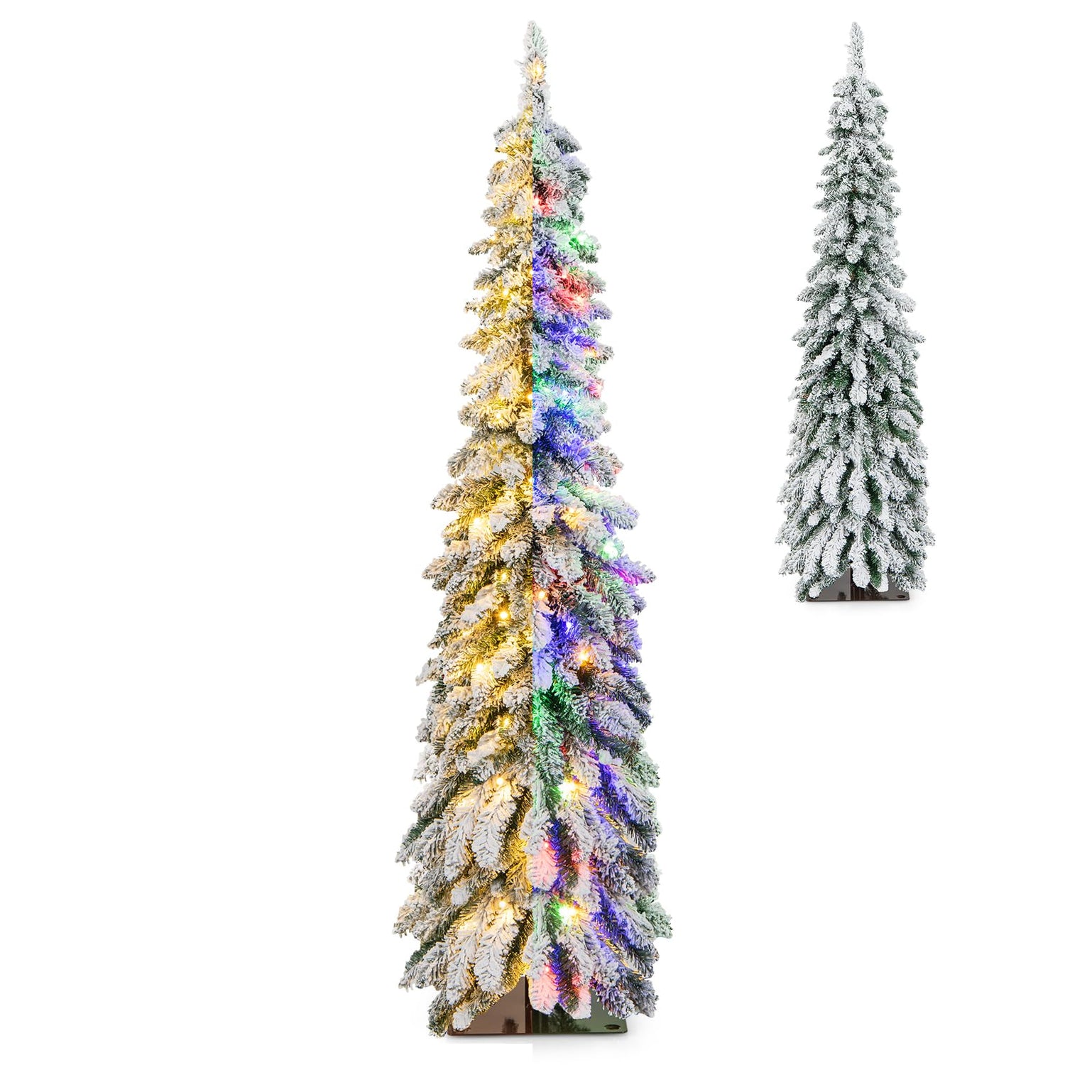 GiantexUK 4FT/5FT Pre-Lit Slim Pencil Tree