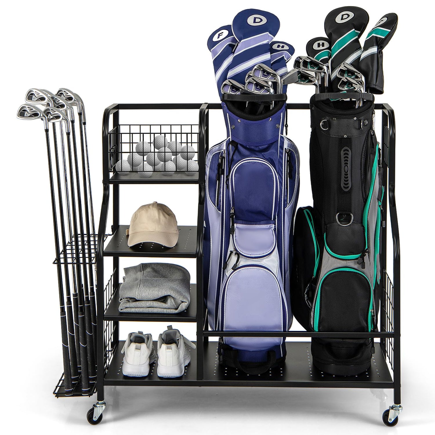 GYMAX Golf Storage Rack, Golf Bag Stand