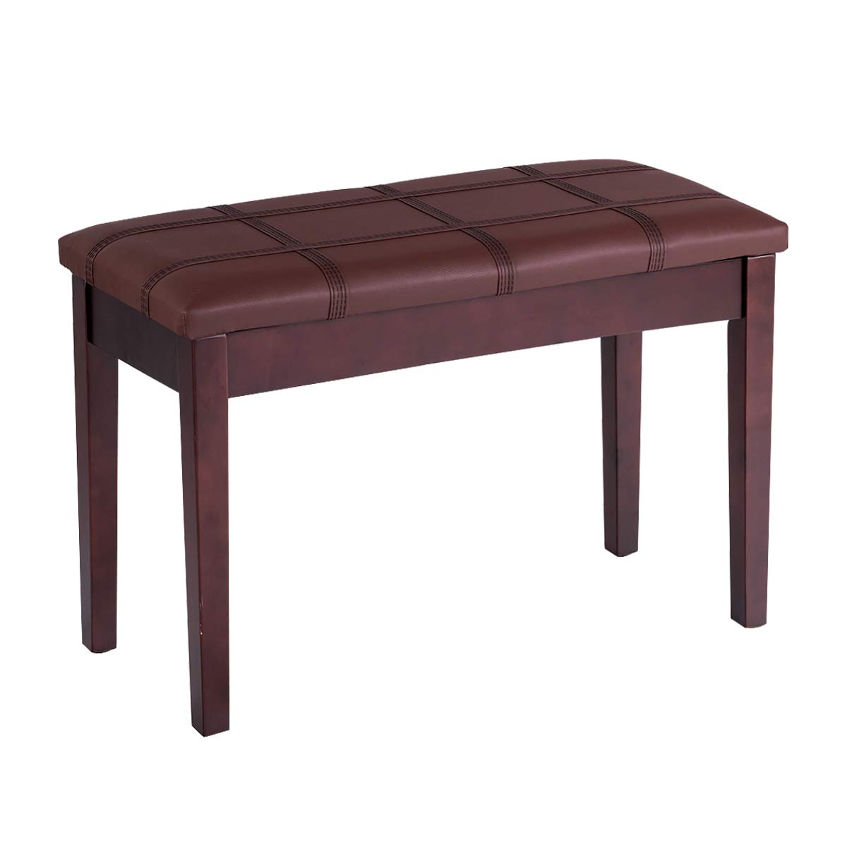 GYMAX Piano Bench with Storage and Padded Cushion