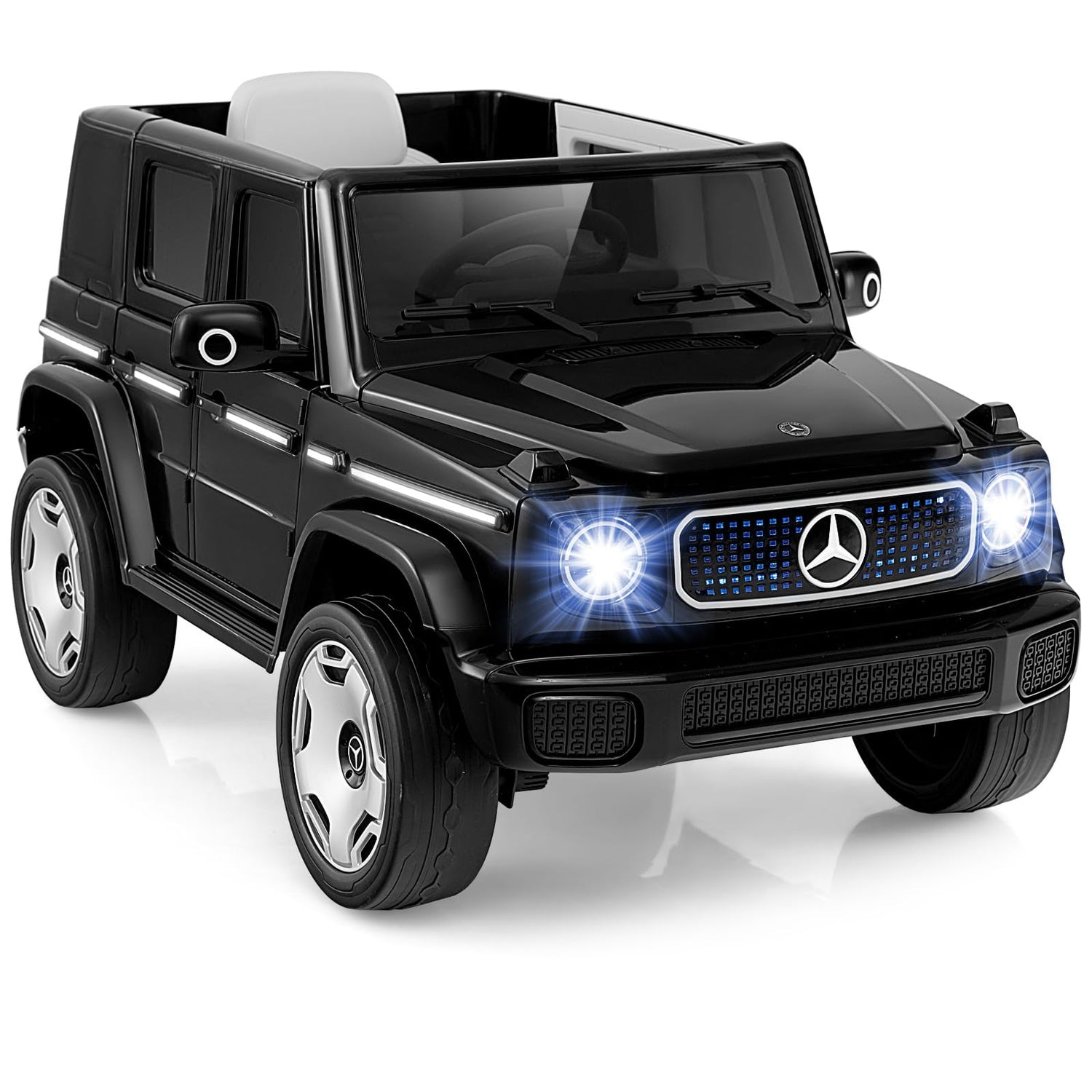 GYMAX Kids Ride on Car, 12V Licensed Mercedes Benz Toy Car with Remote Control, Music, Horn, Lights, USB