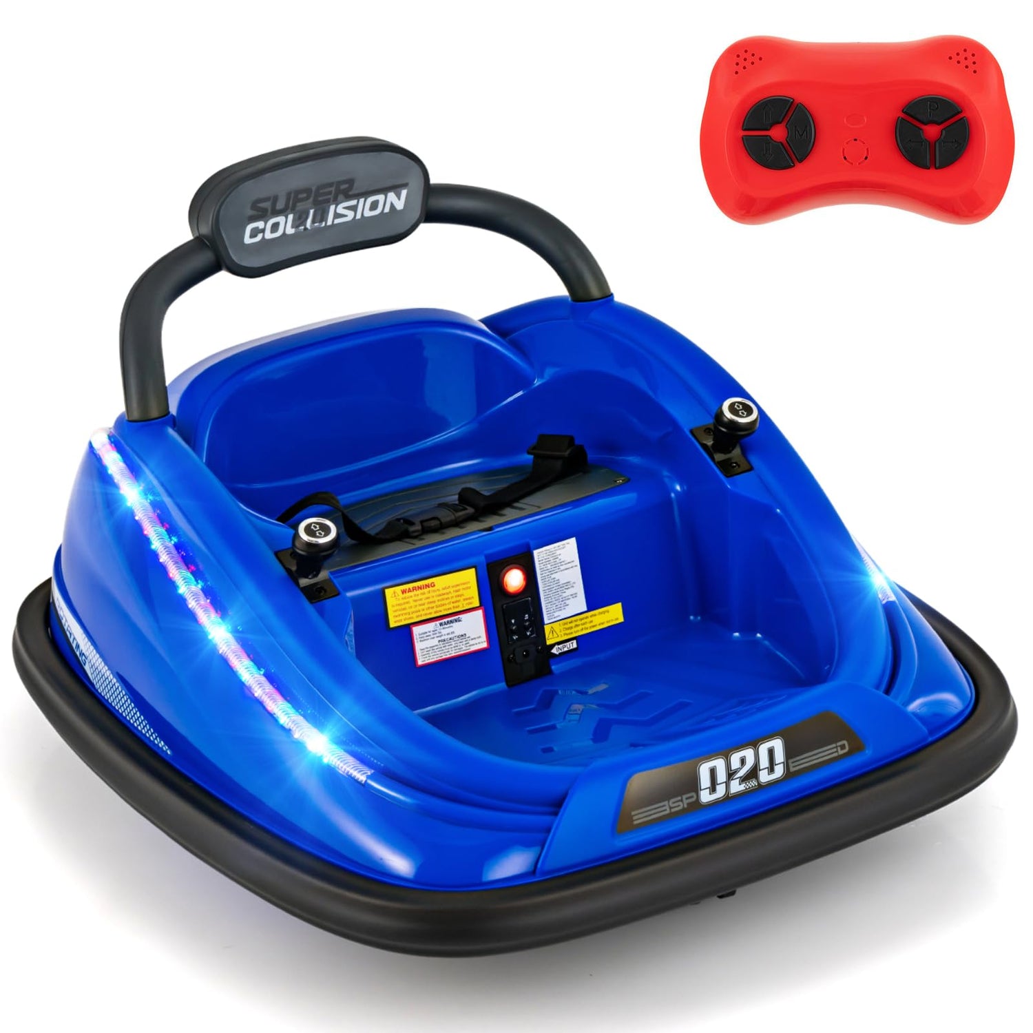 GYMAX Kids Ride On Bumper Car, 12V Children Electric Waltzer Car with Remote Control