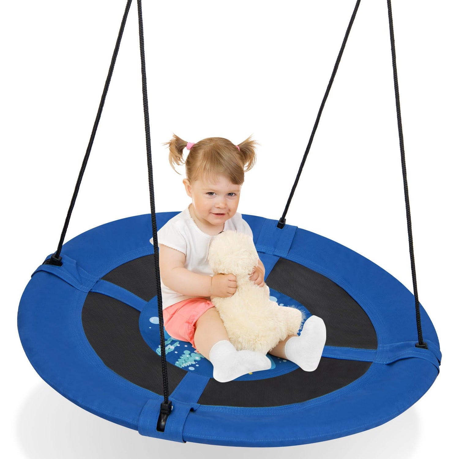 GYMAX Kids Nest Swing with Height Adjustable Hanging Ropes