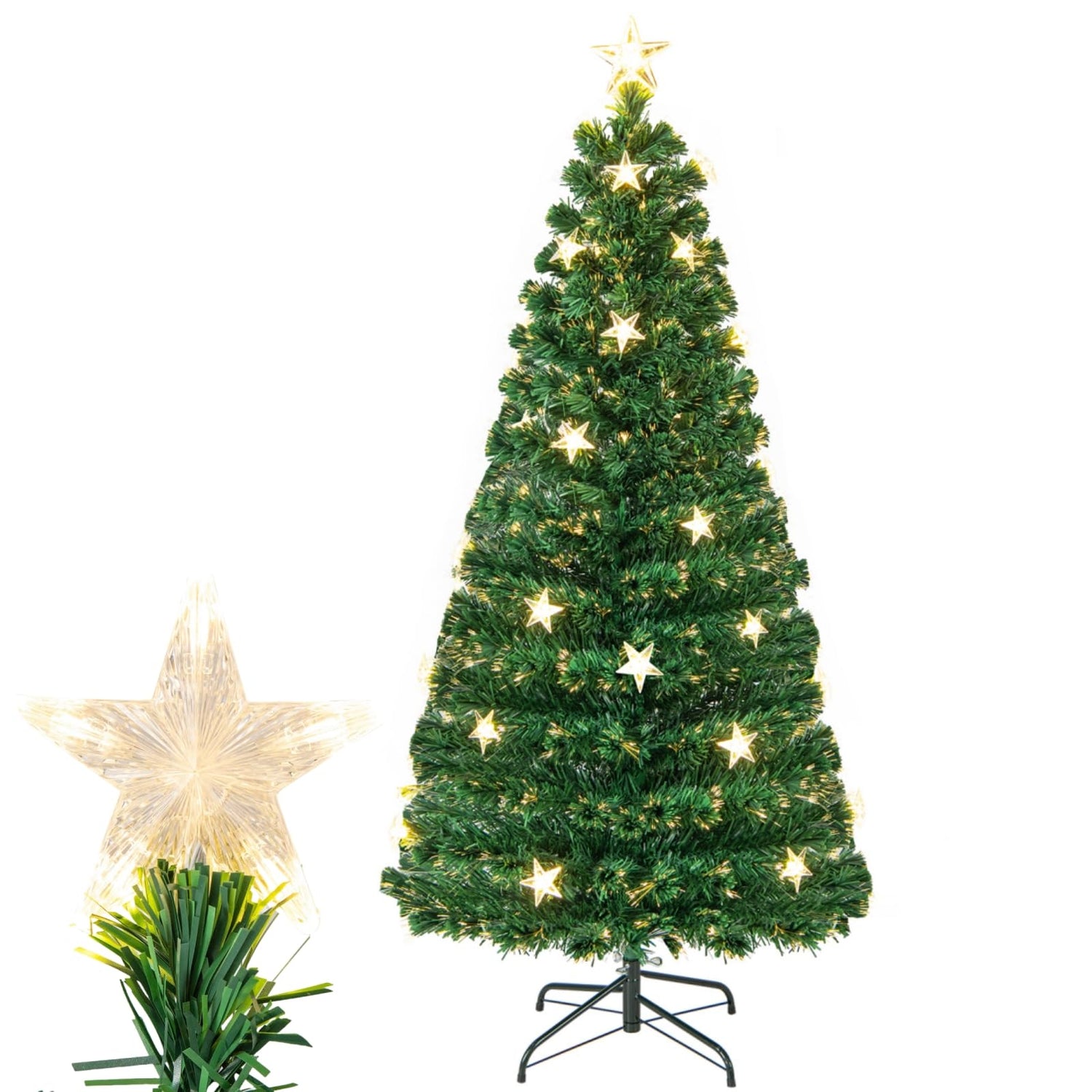 GYMAX 5 FT Fiber Optic Artificial Christmas Tree with 180 Branch Tips