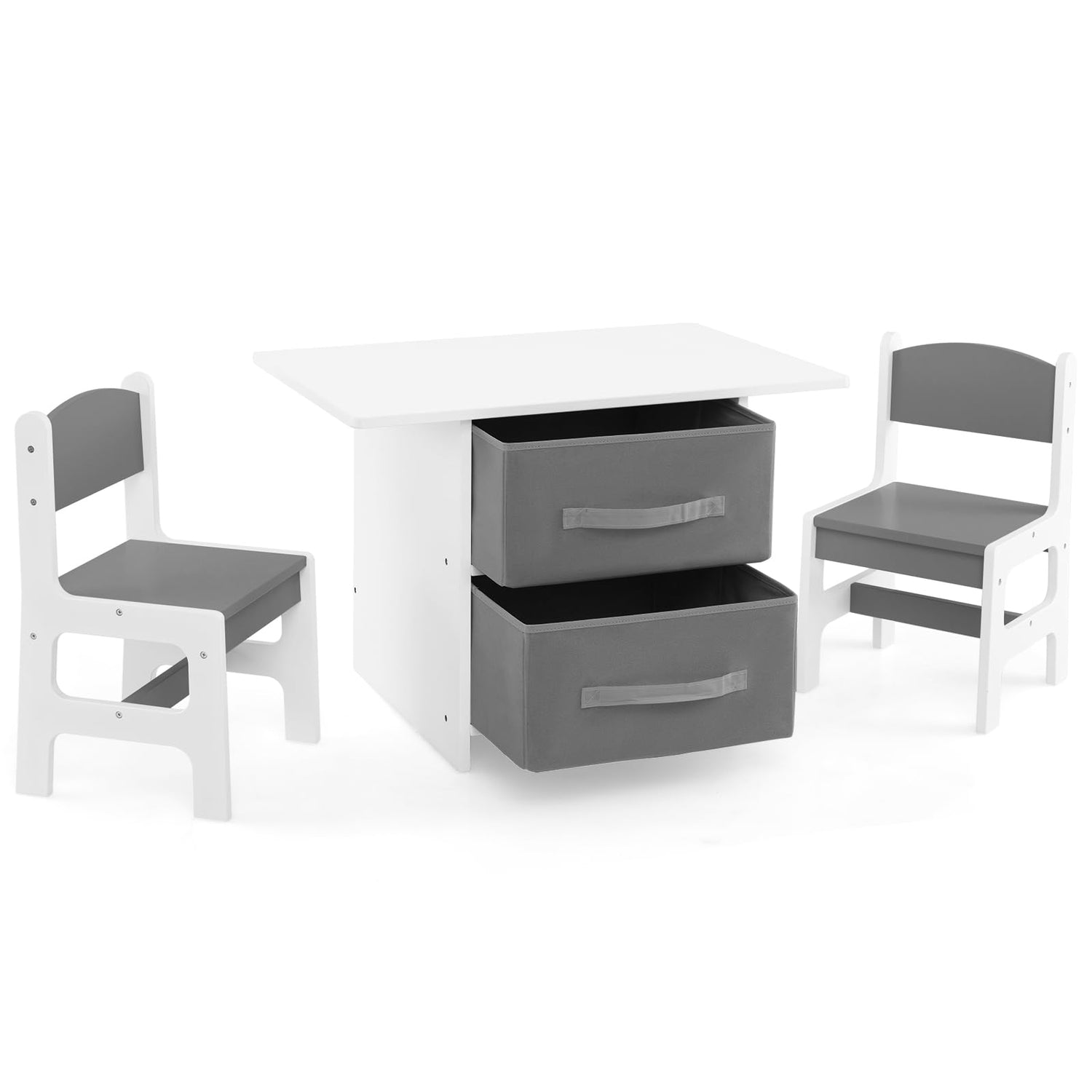 GYMAX Kids Table and Chairs Set, Children Activity Desk with 2 Chairs
