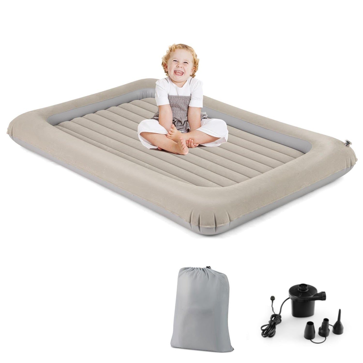 GYMAX Kids Air Mattress Set with Electric Pump