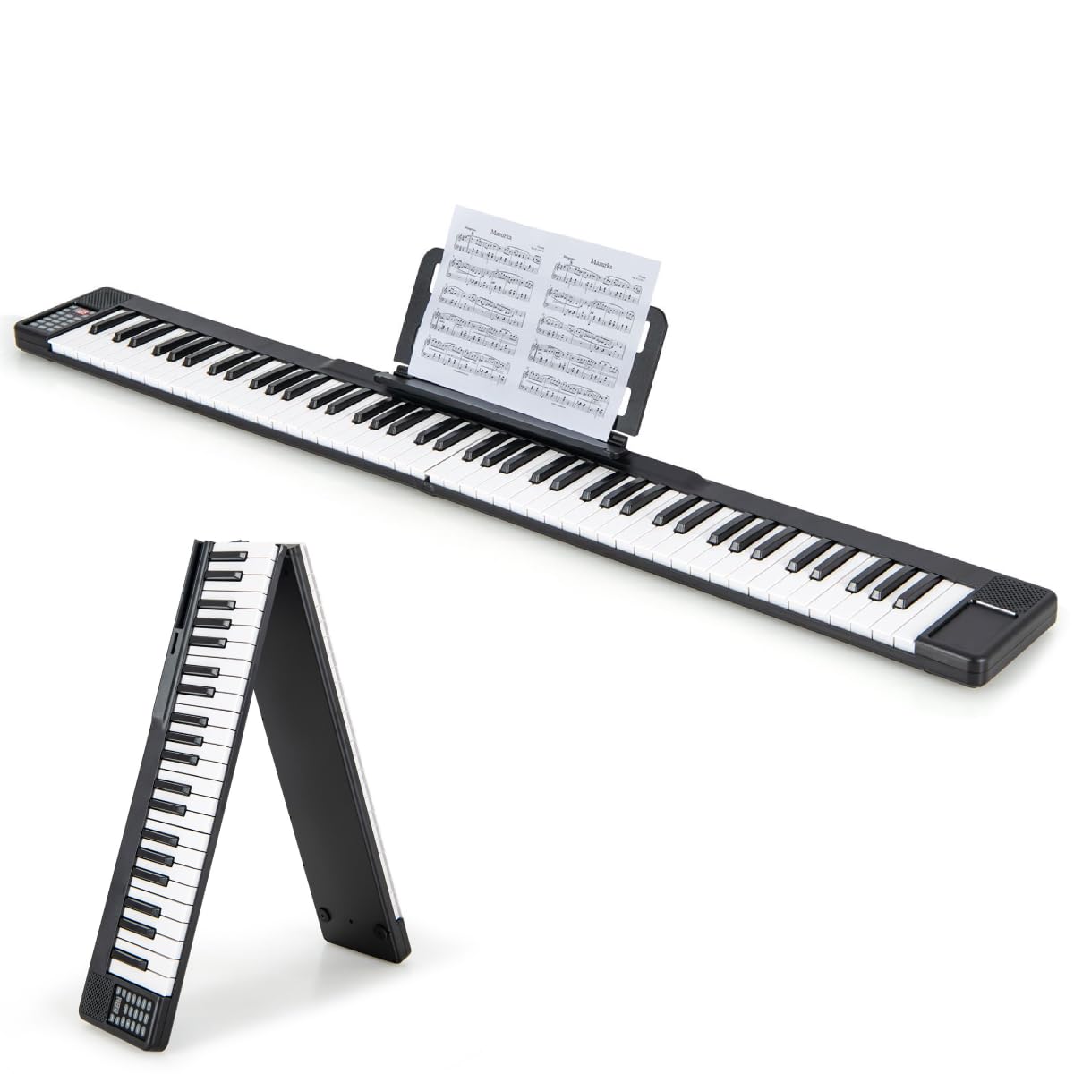 GYMAX 88-Key Electronic Piano, Folding Digital Keyboard with Bluetooth MP3/MIDI/USB