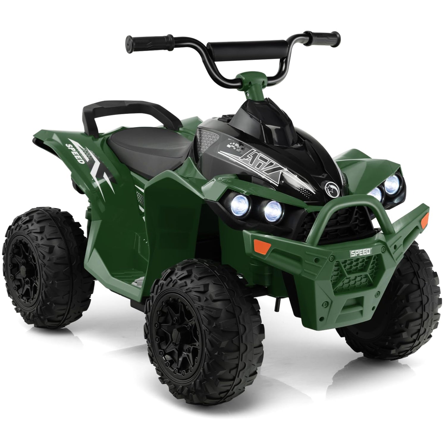 GYMAX Kids Electric Quad Bike, 12V Battery Powered Toy Car with Music, Lights, Horn