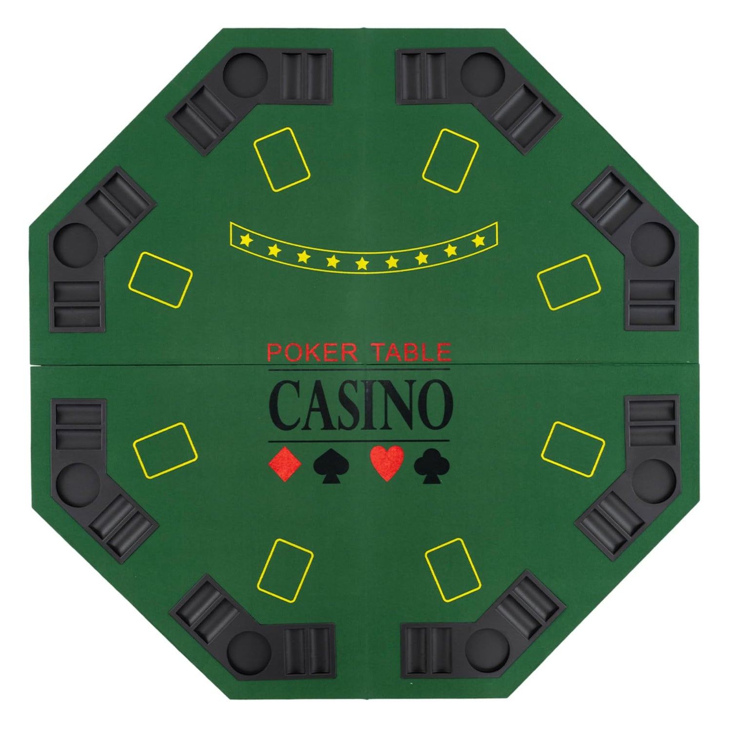 GYMAX 1.2M/48 Inches Foldable Poker Table Top, 8-Player Professional Texas Hold’em Poker Table Mat Layout
