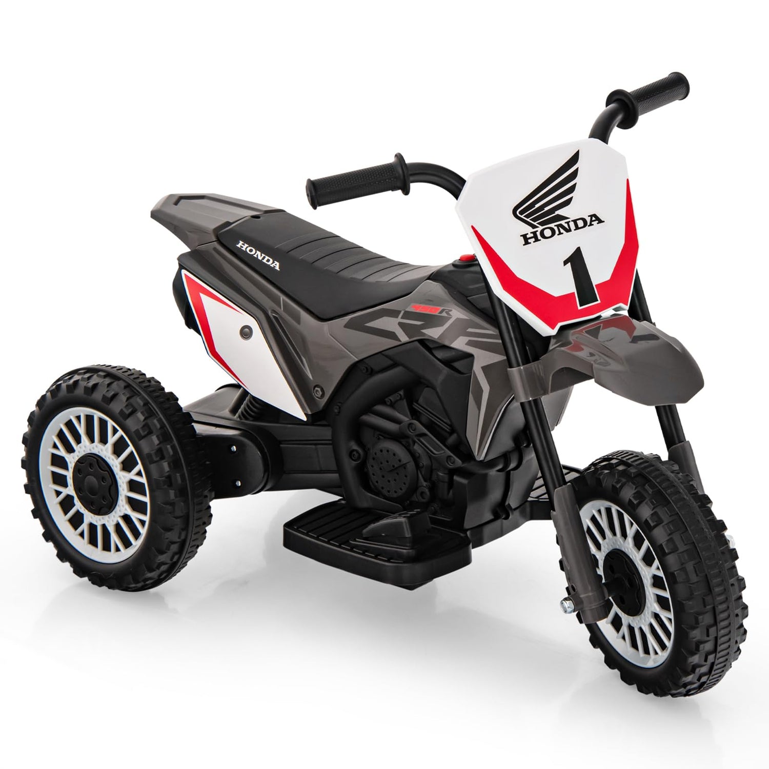 GYMAX Kids Electric Motorbike, 6V Licensed Honda Ride on Motorcycle with Horn & Extended Seat