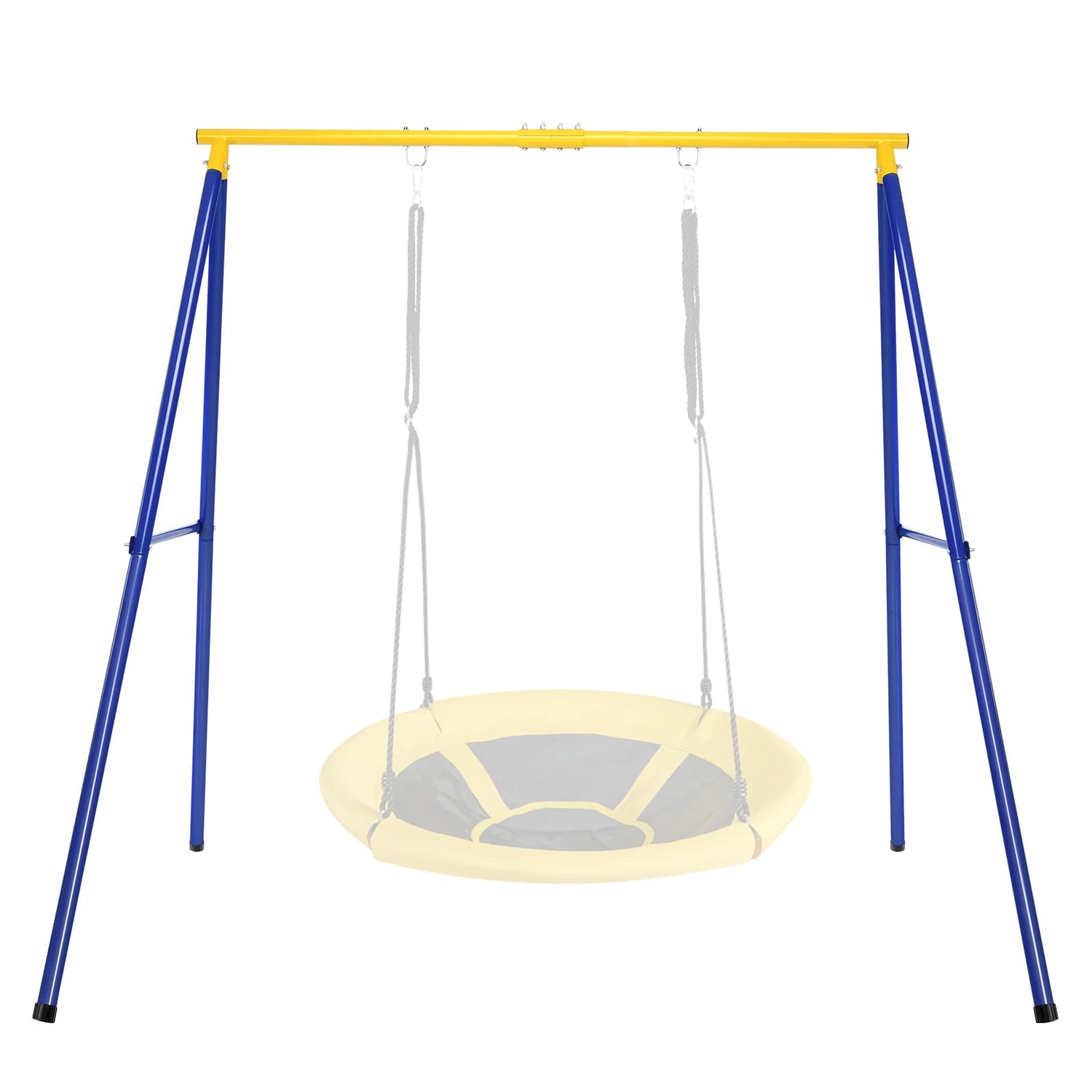GYMAX Kids Swing Frame Heavy Duty Metal Swing Stand with Ground Stakes