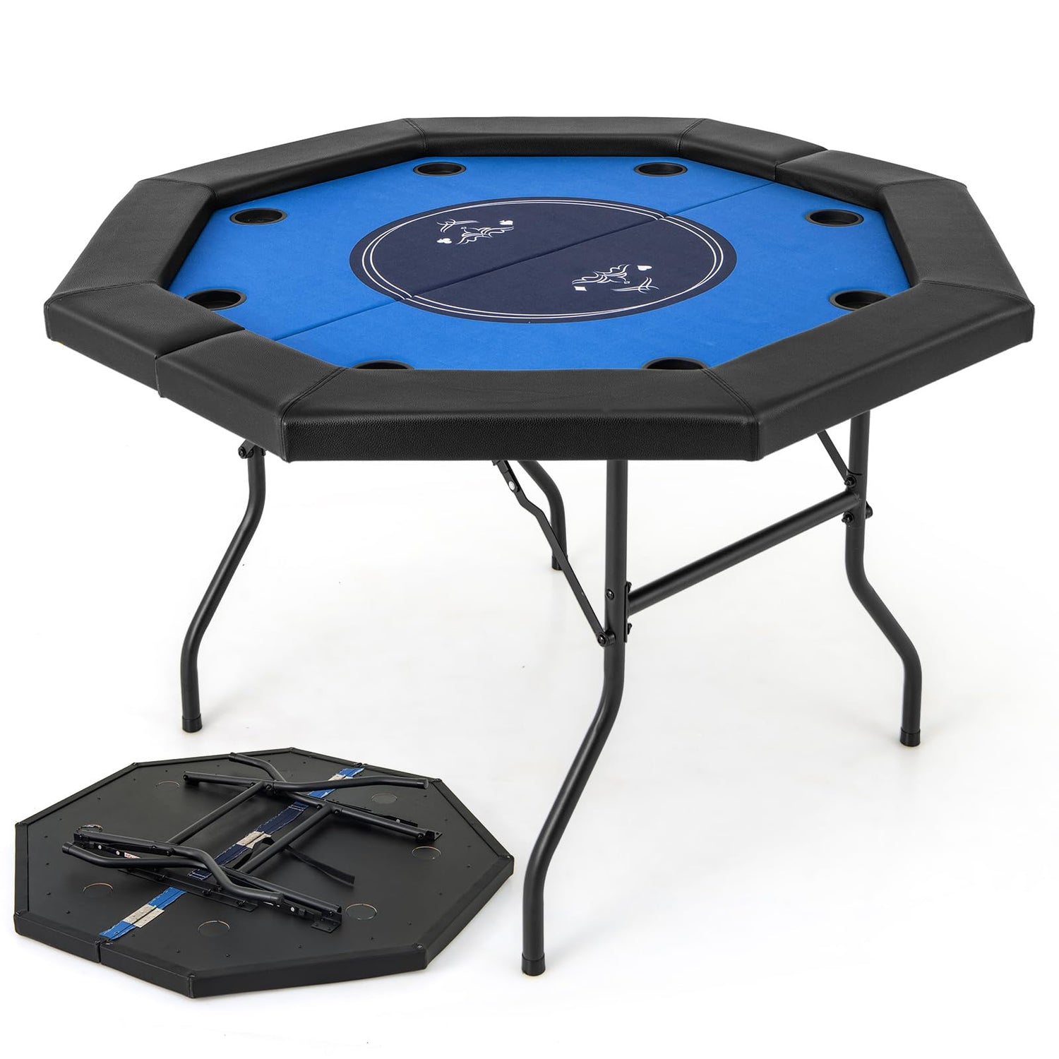 GYMAX 1.3M/48 Inches Foldable Poker Table