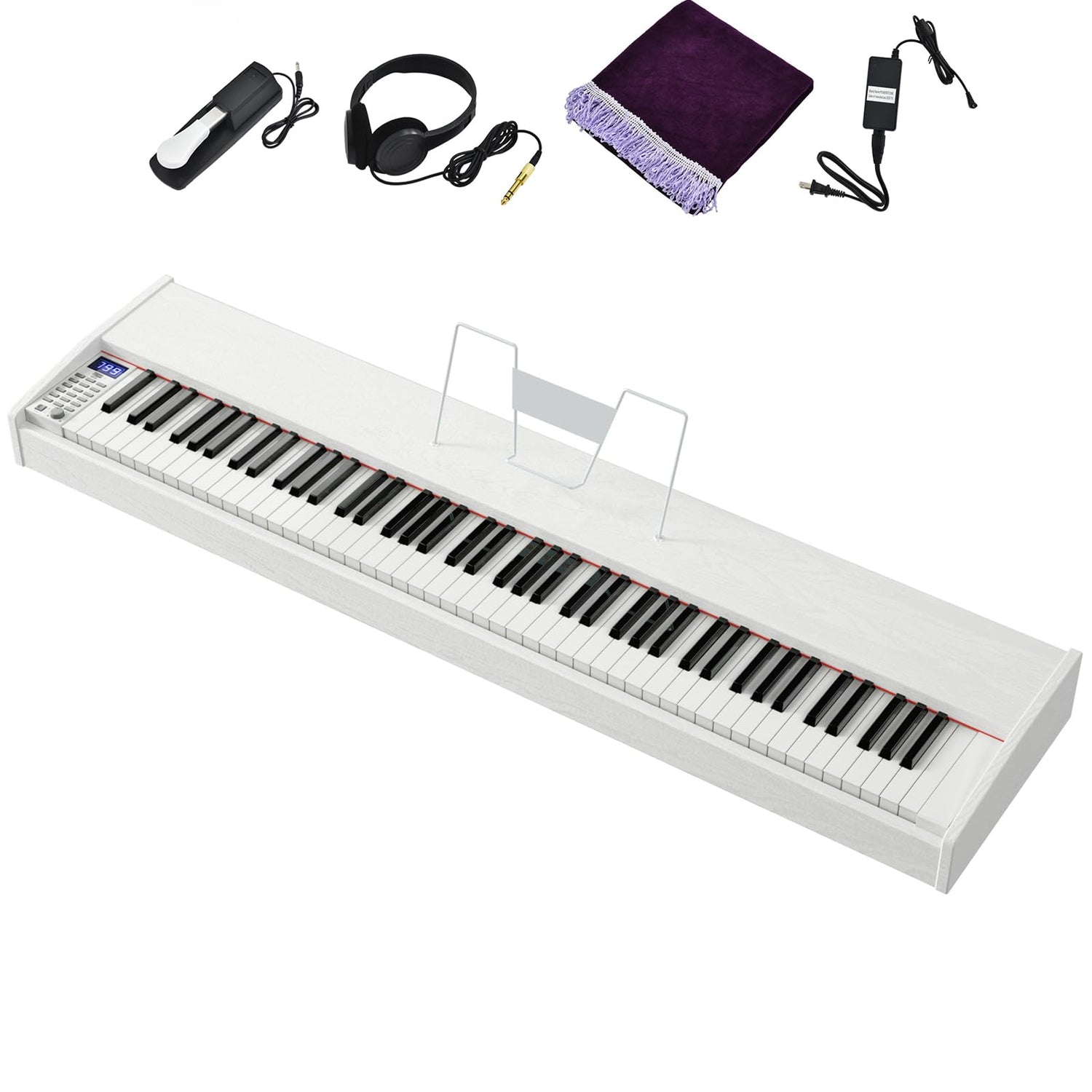 GYMAX 88 Weighted Keys Digital Piano, Full Size Keyboard Piano with MP3/USB/MIDI, Sustain Pedal