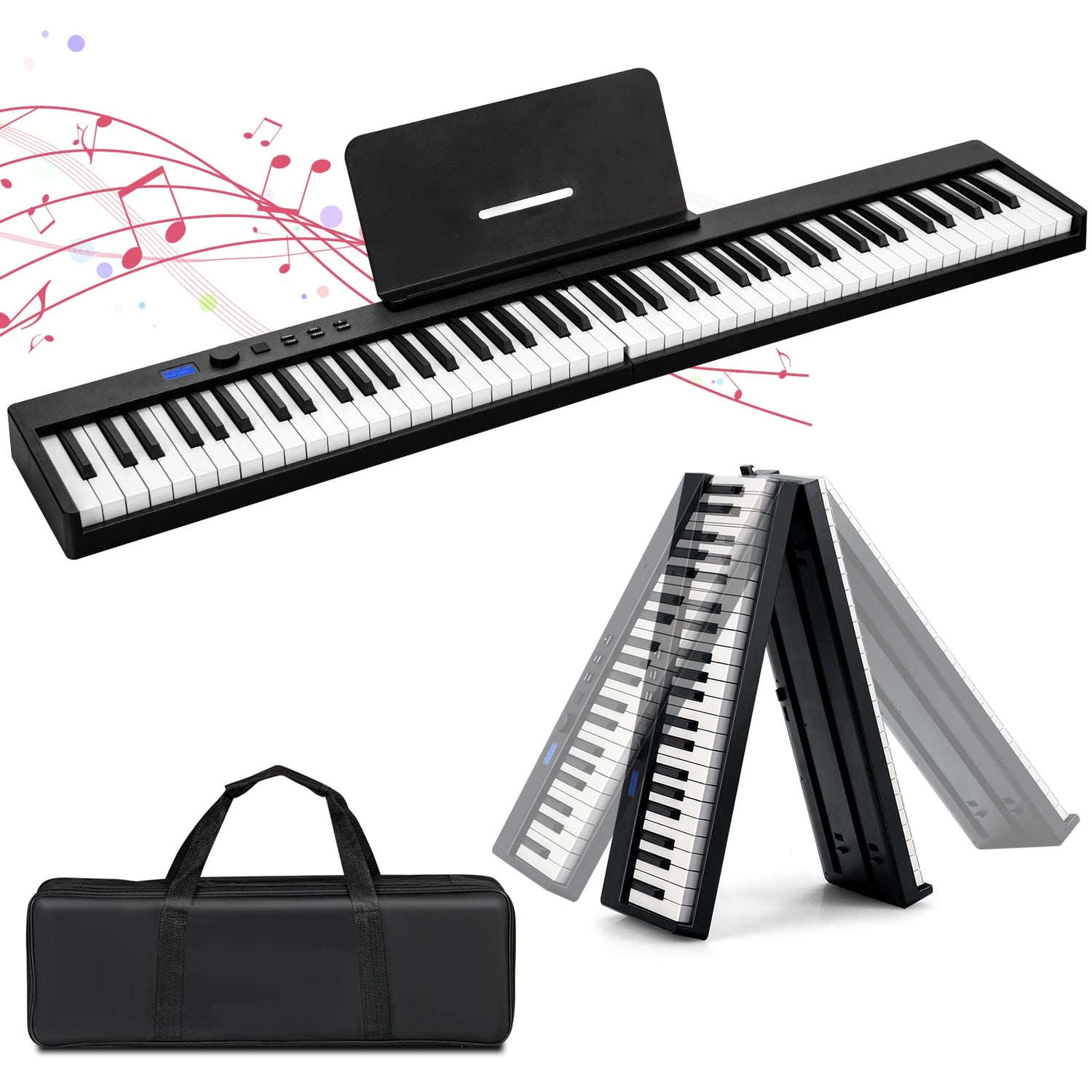 GYMAX 88 Keys Foldable Keyboard Piano