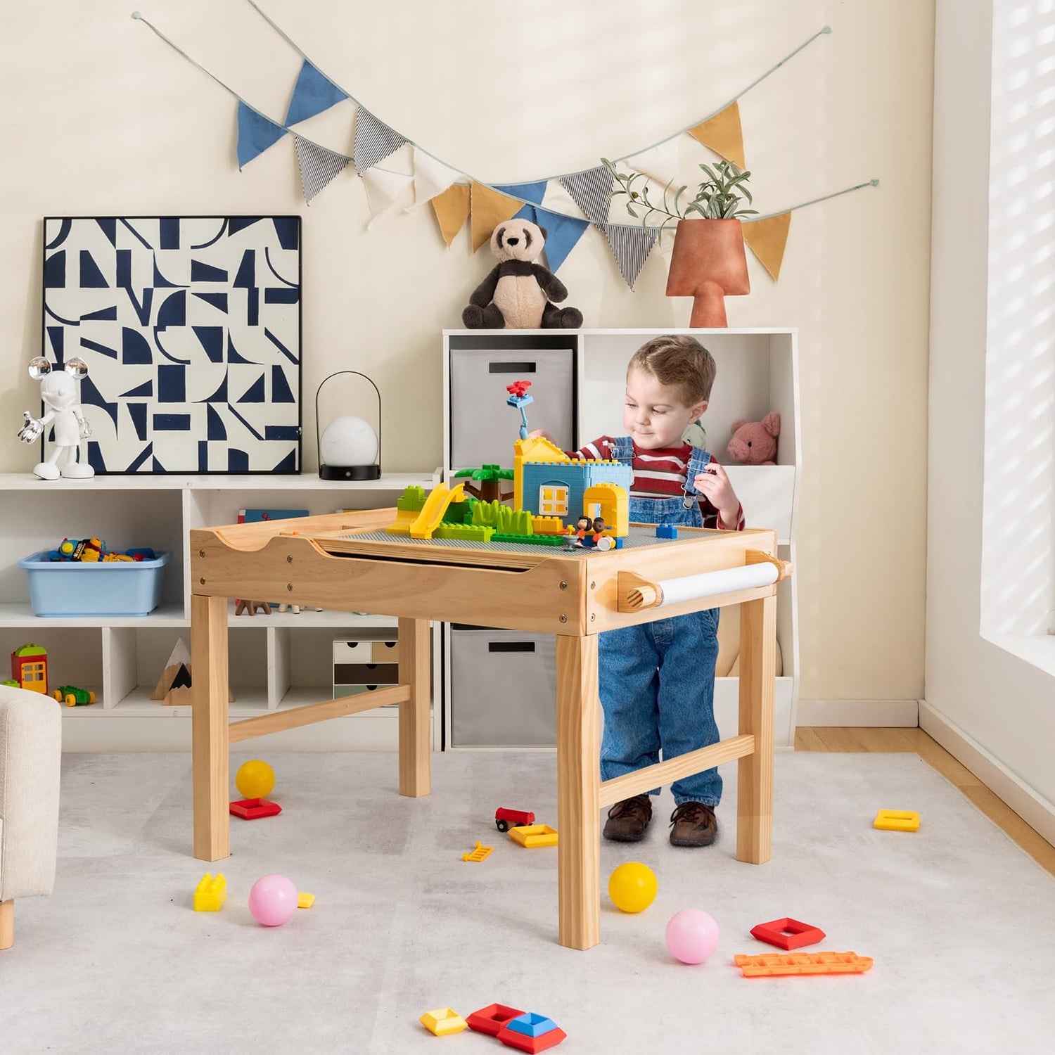 GYMAX 3-in-1 Kids Activity Table