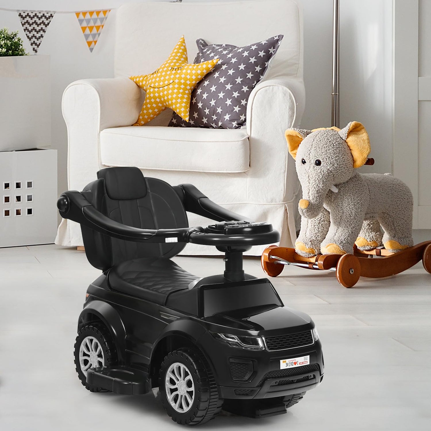 GYMAX 3 in 1 Kids Ride on Push Car