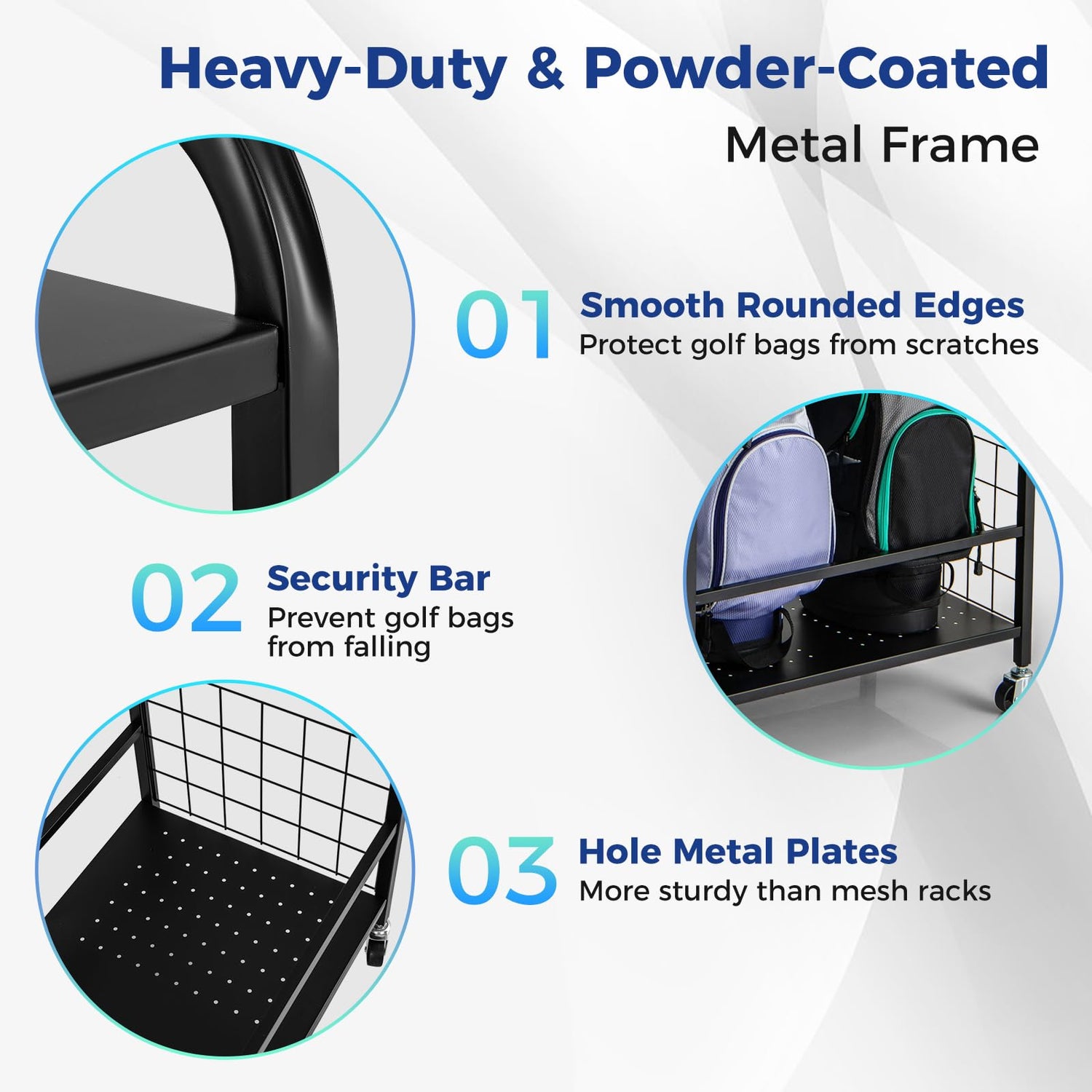 GYMAX Golf Storage Rack, Golf Bag Stand