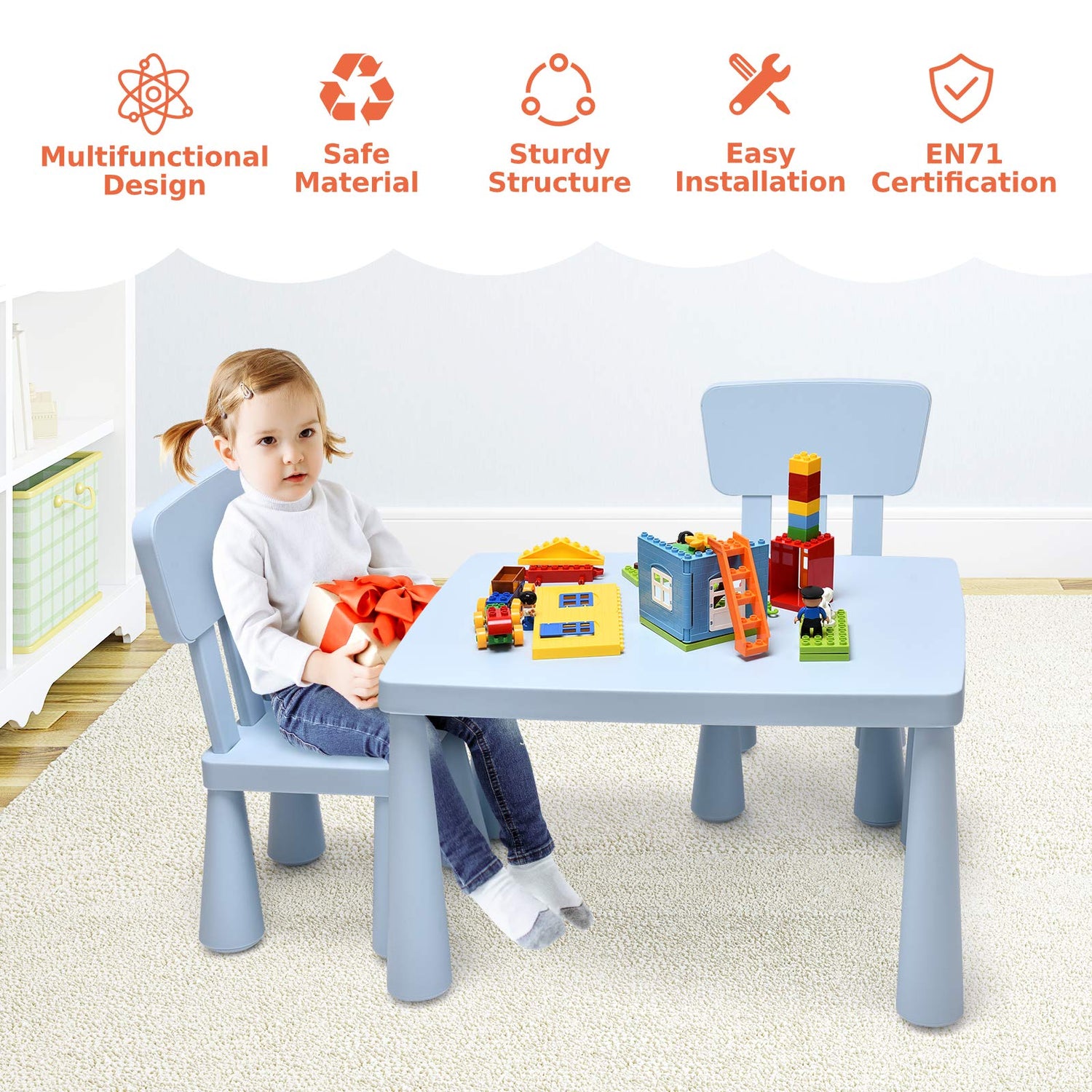 Children Activity Table with 2 Chairs
