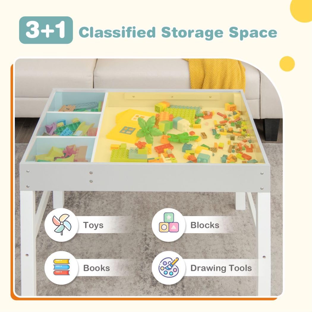 GYMAX 3-in-1 Kids Activity Table