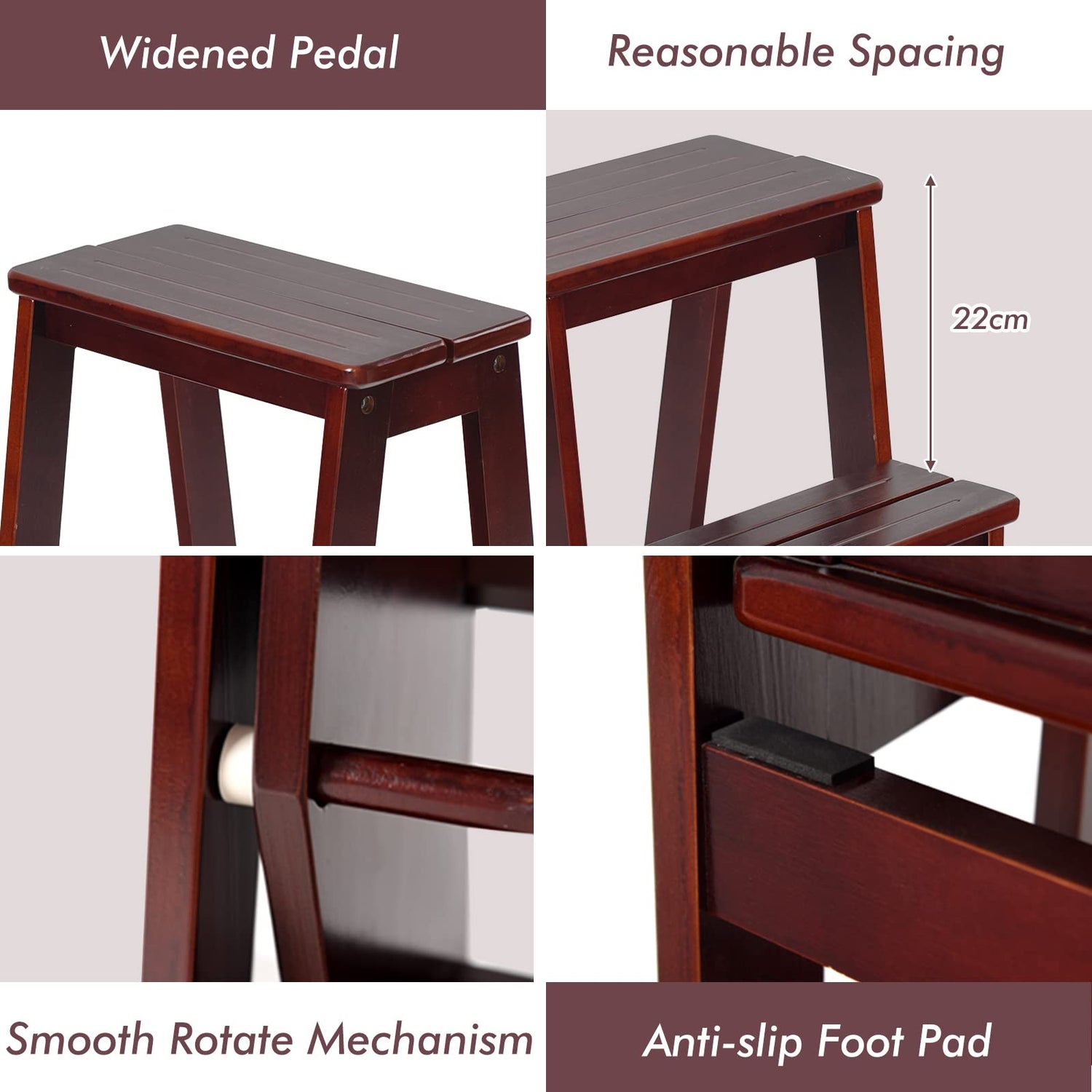GYMAX 3 Tier Folding Step Stool for Kids and Adults