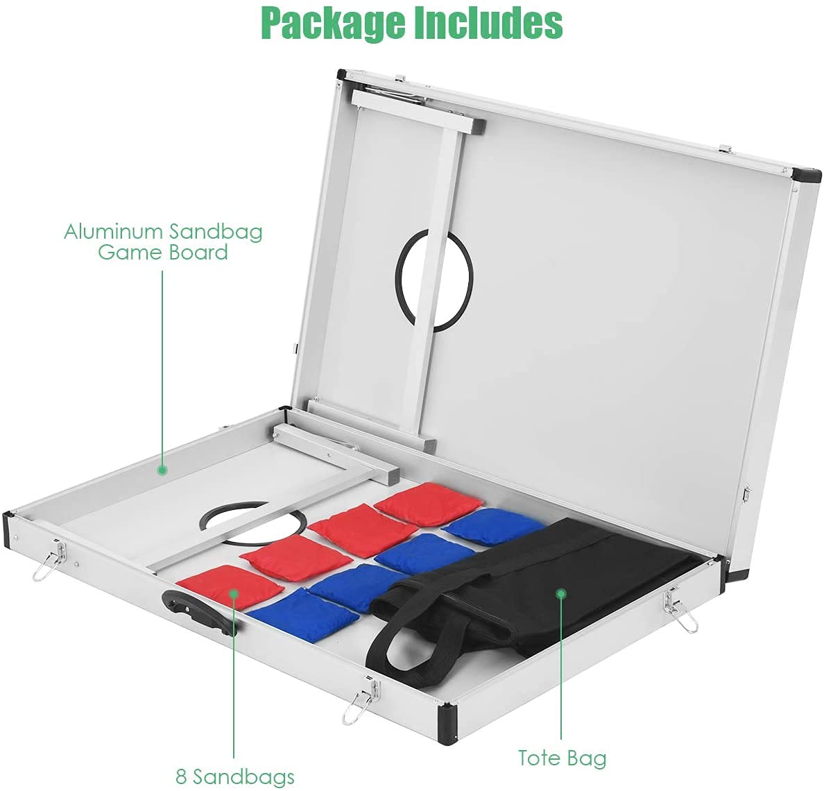 GYMAX Bean Bag Toss with 8 Bean Bags and Carrying Bag