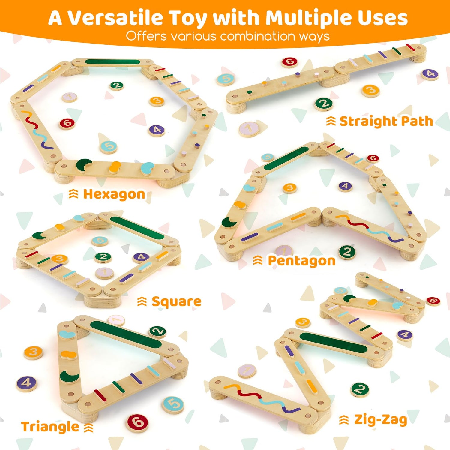 GYMAX Wooden Balance Beam Toddler Balance Board with Stepping Stones