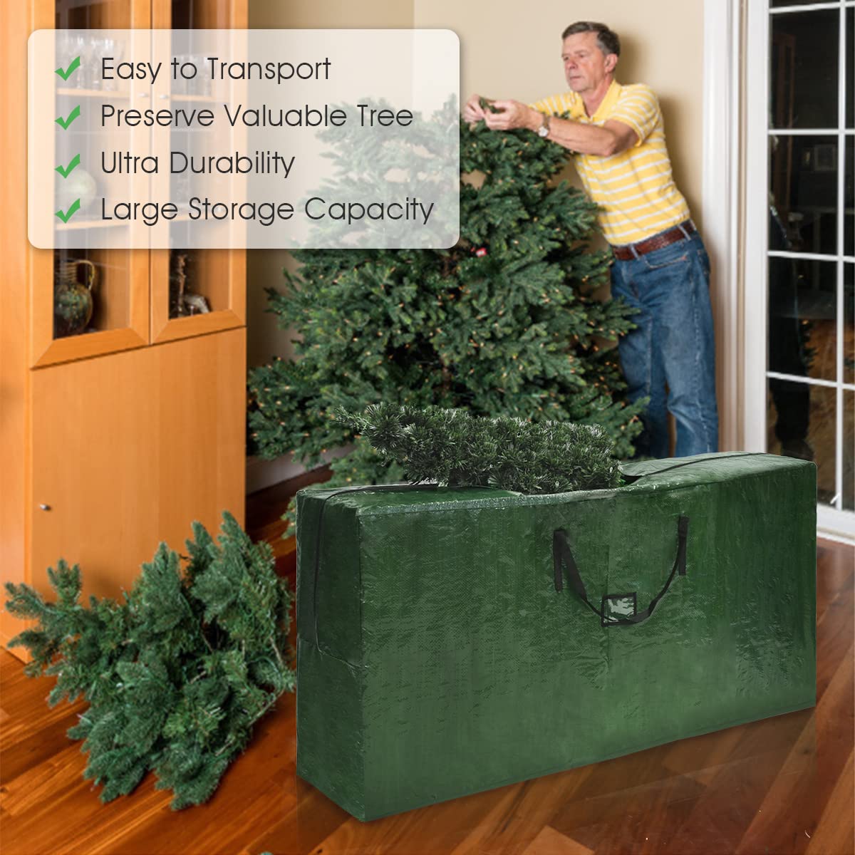 GYMAX 9FT Waterproof Christmas Decoration Storage Bag