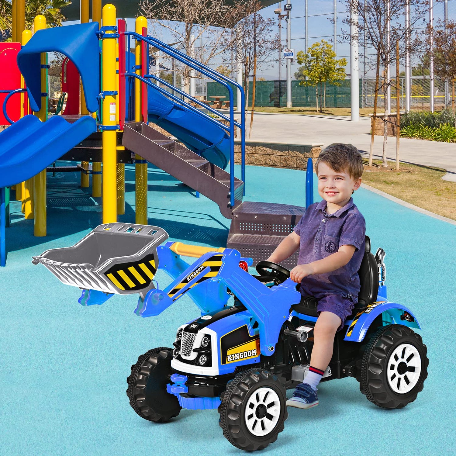 GYMAX Kids Electric Ride on Excavator