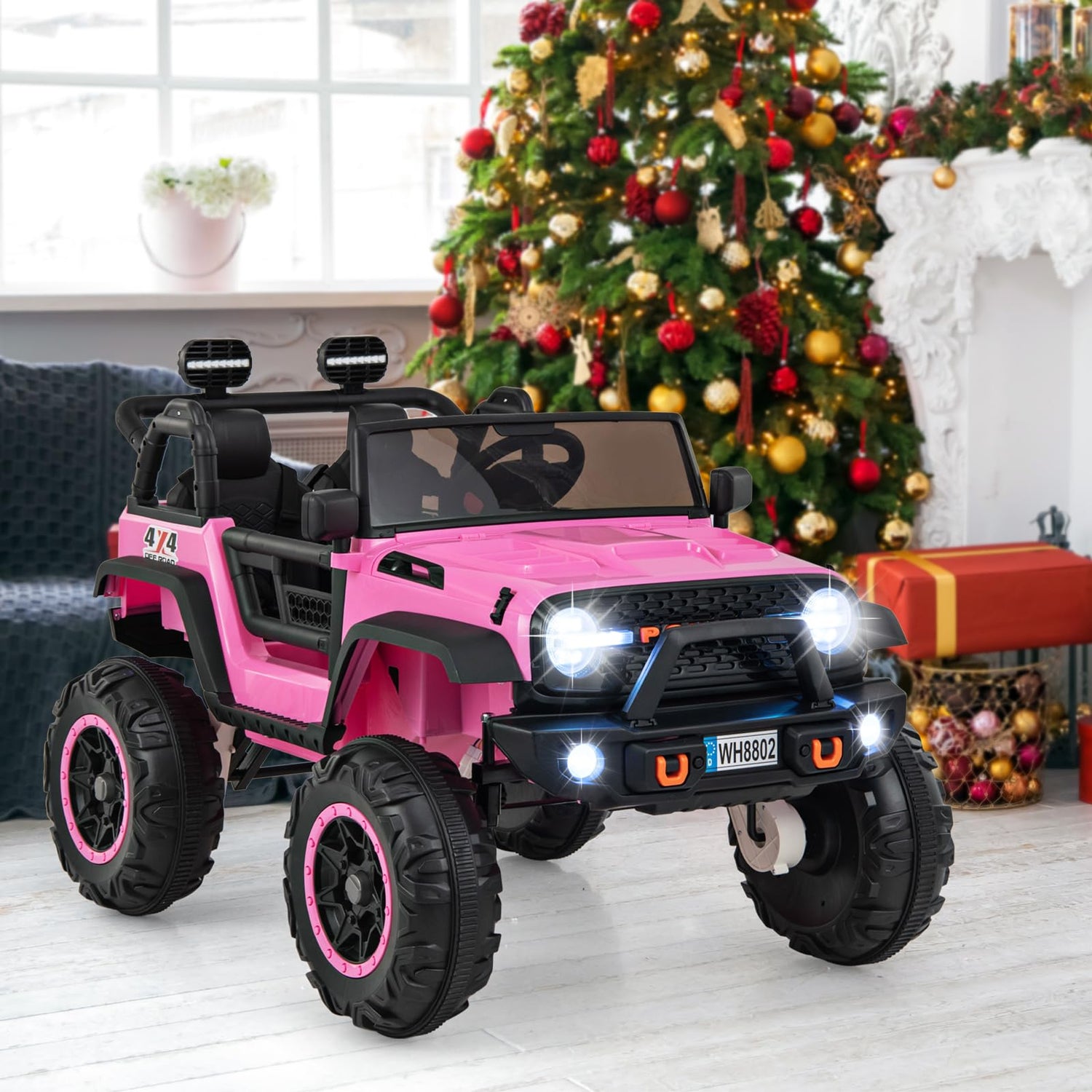 GYMAX 2-Seater Kids Ride on Car, 24V Battery Powered Toy Car with Remote Control