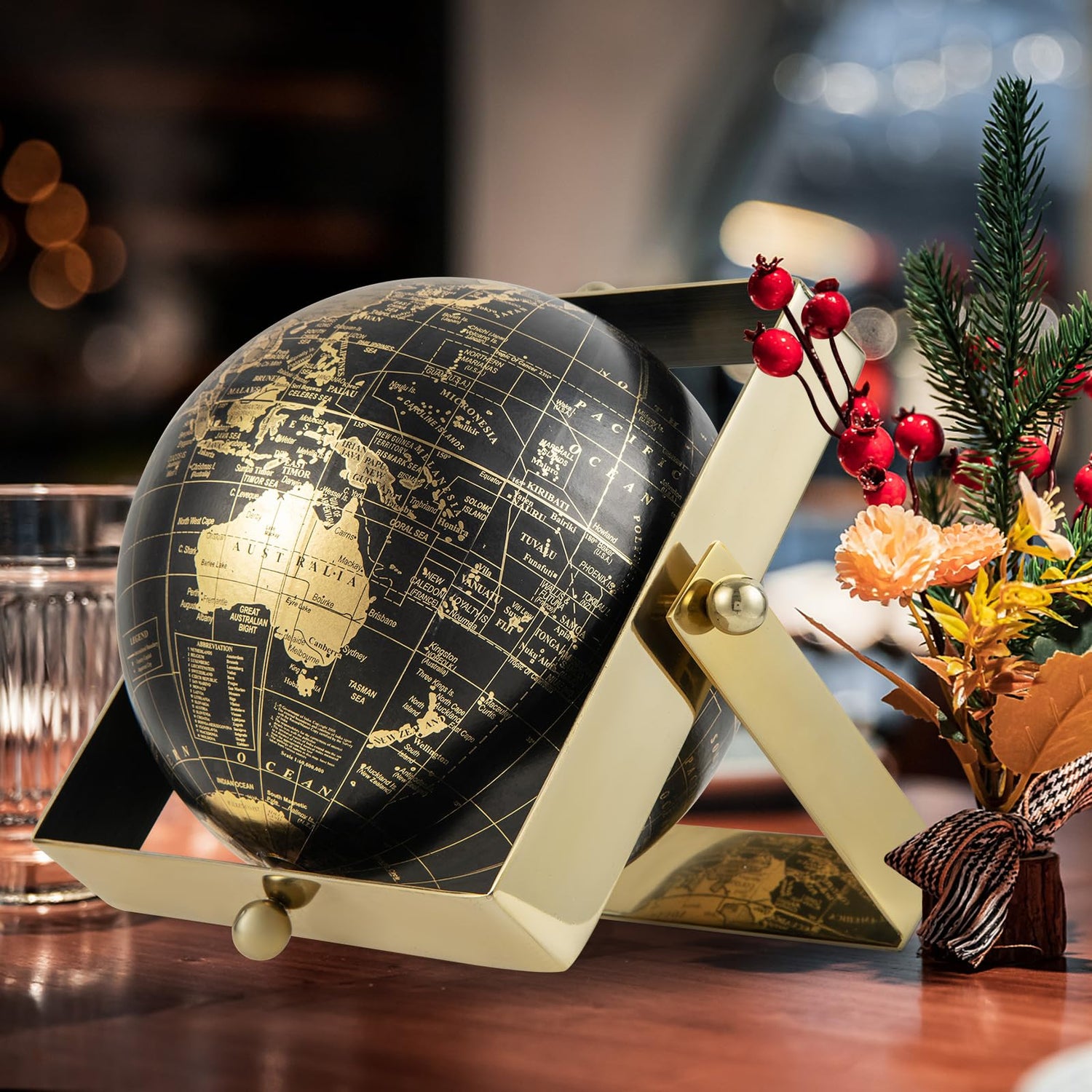 GYMAX Educational World Globe, 16cm/21cm/25cm Desktop Earth Globe with Square Frame Stand