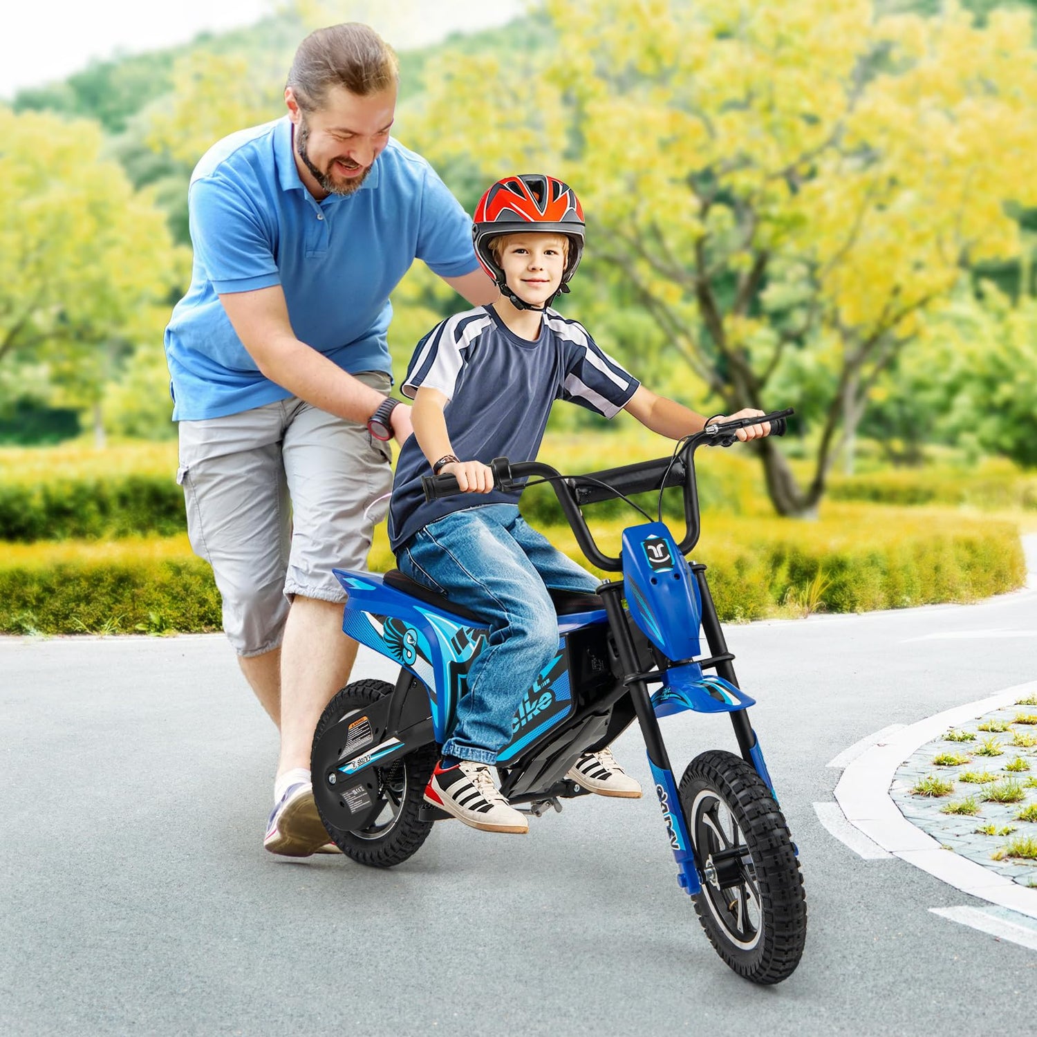 GYMAX 24V Children Dirt Bike with Pneumatic Tires