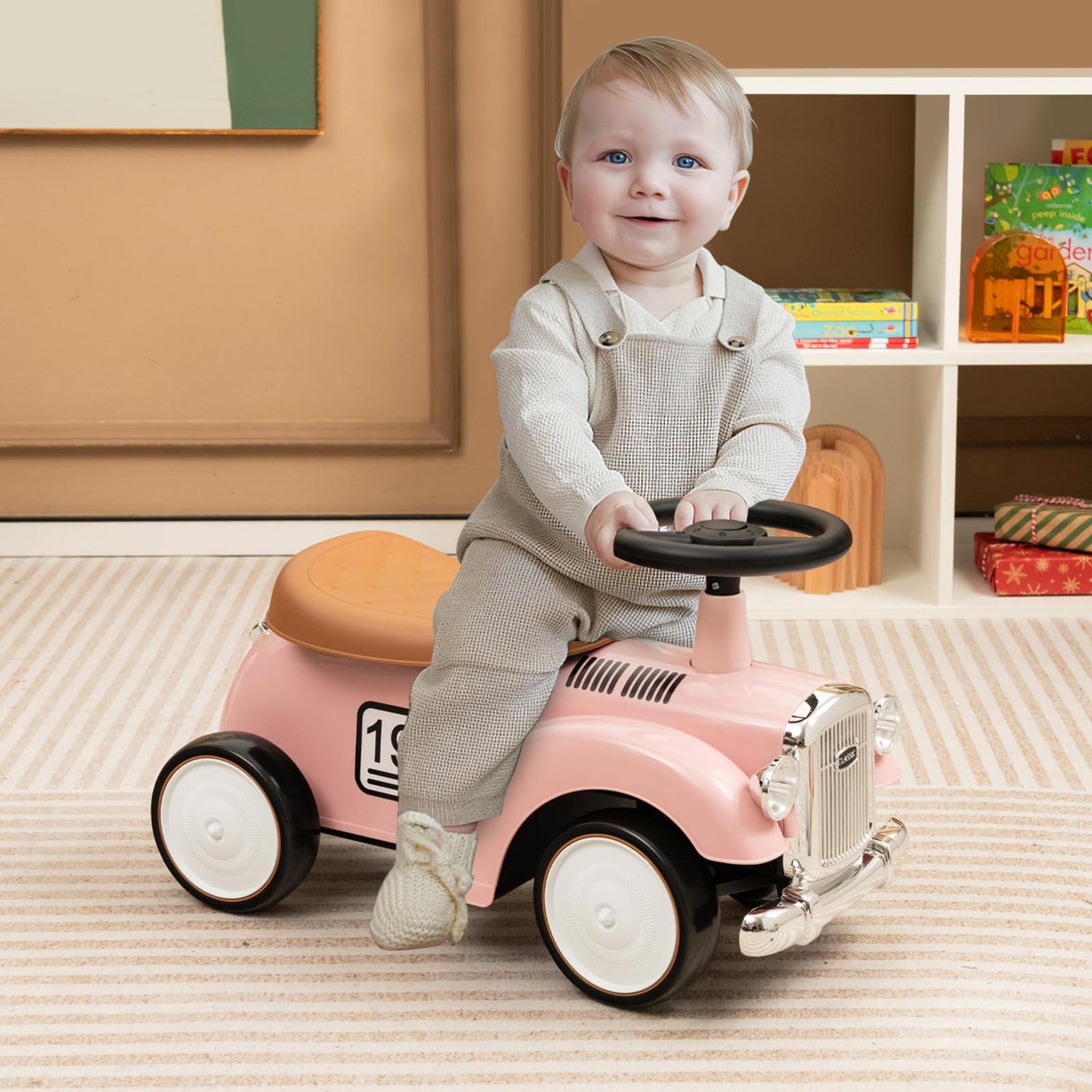 GYMAX Toddler Ride On Car, Kids Sit On Toy Cars with Under Seat Storage