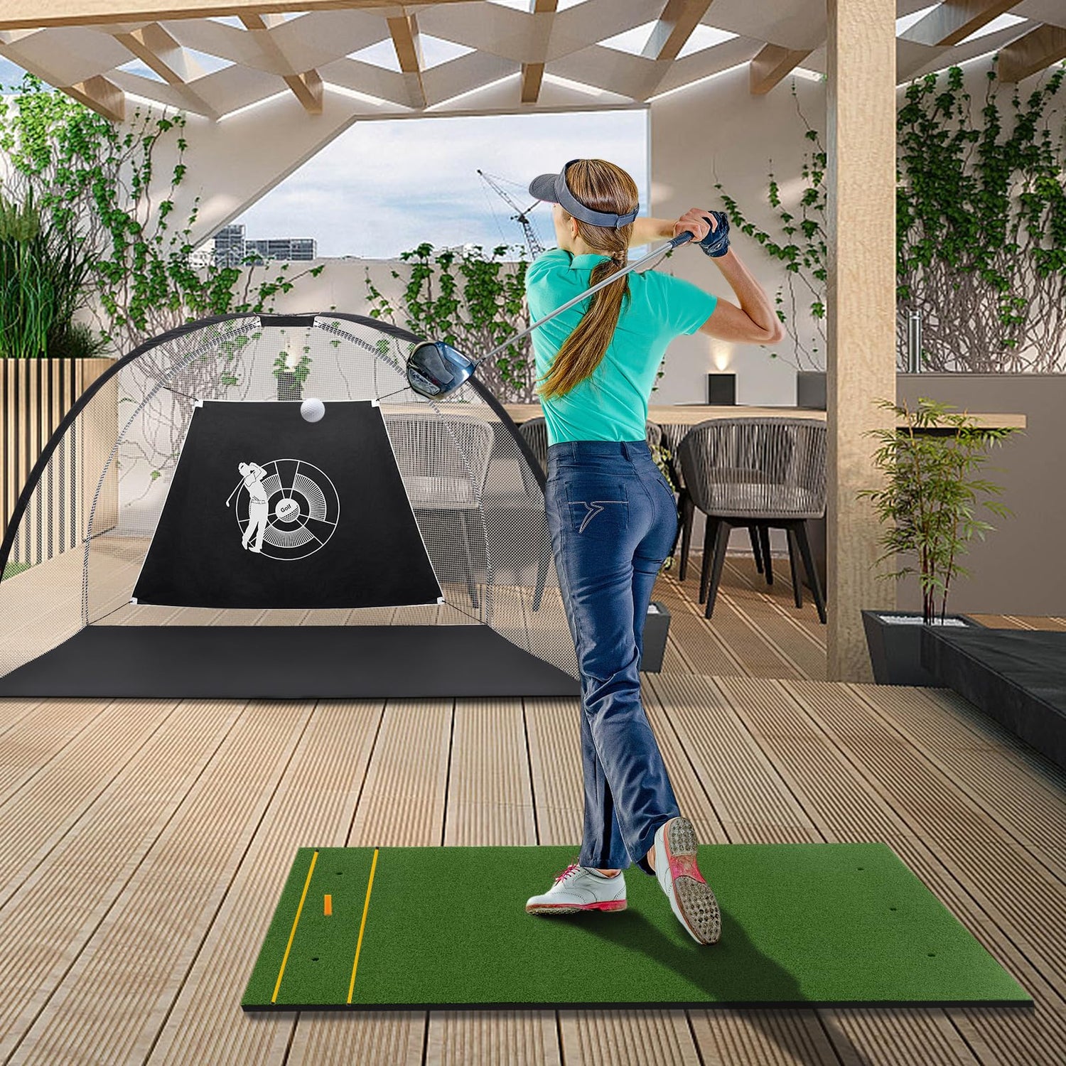 GYMAX 5FT x 3FT/4FT Golf Hitting Mat