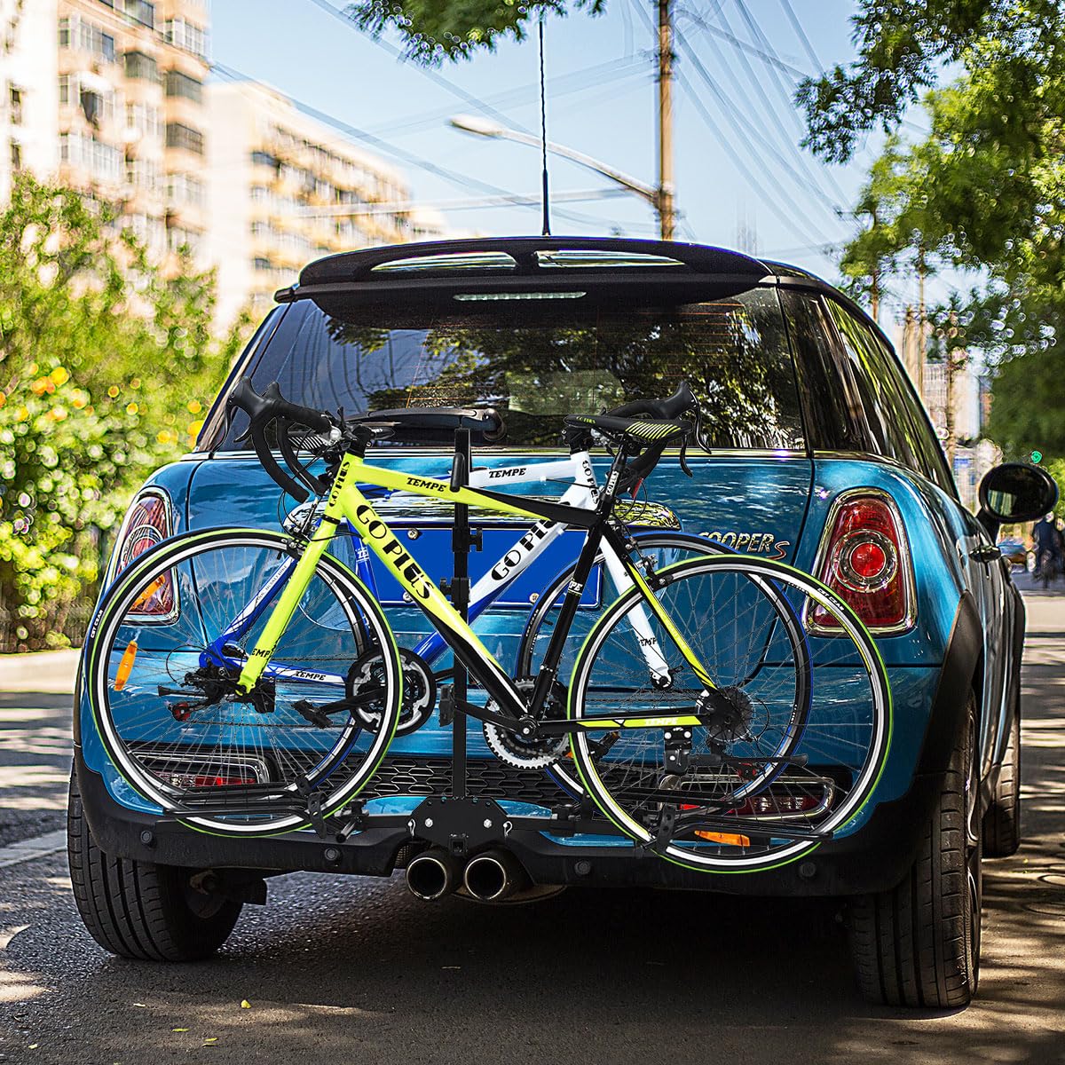 GYMAX Platform Style 2-Bike Rack with 1-1/4” and 2” Receiver