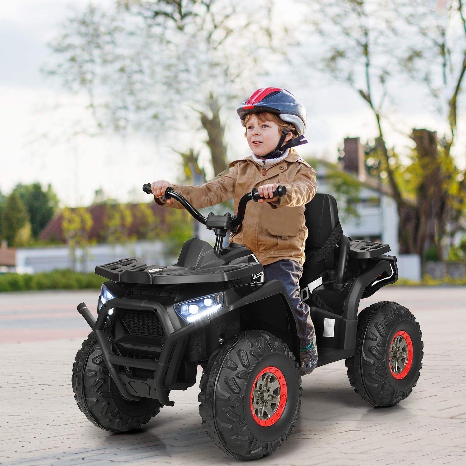 GYMAX 12V Children Electric ATV with LED Light