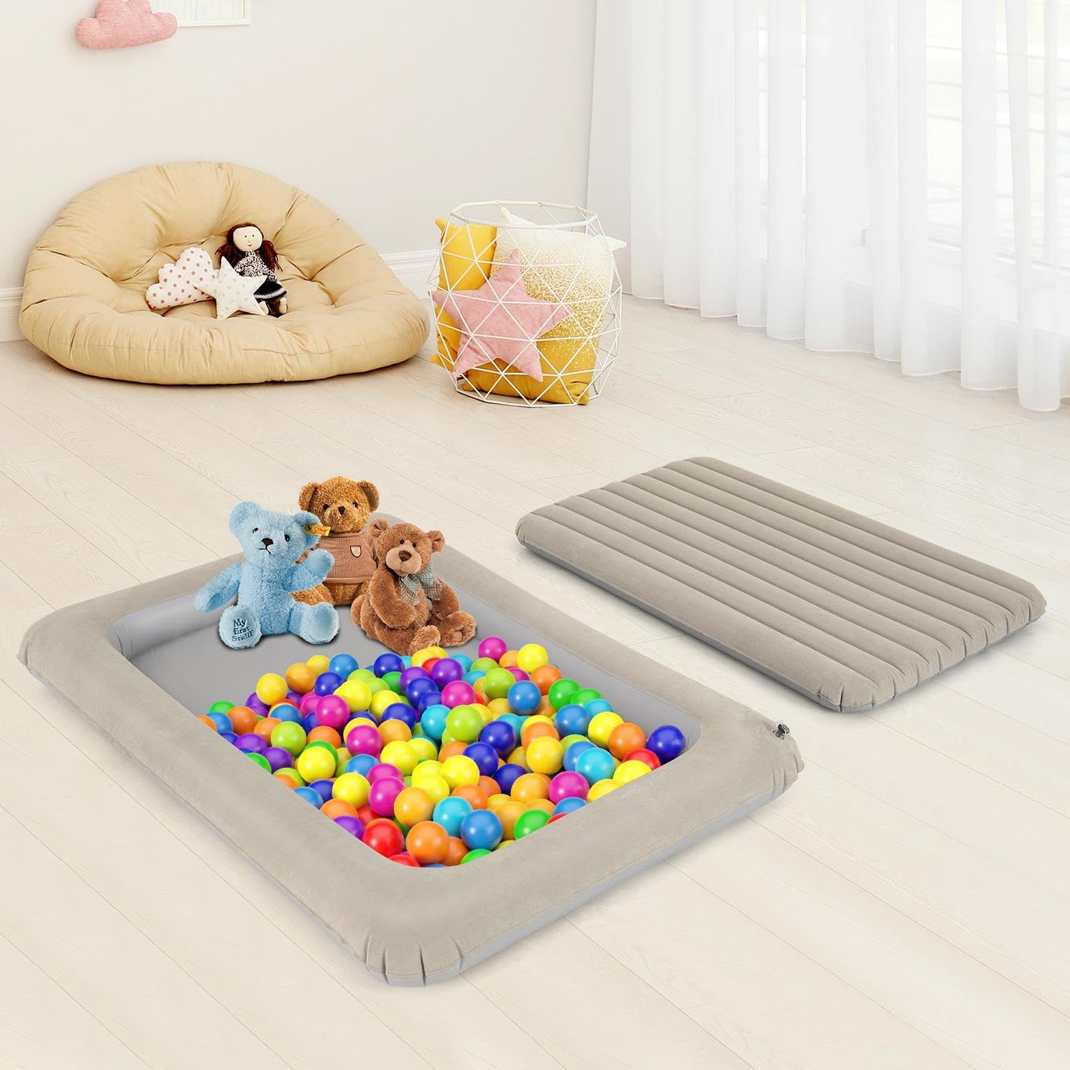 GYMAX Kids Air Mattress Set with Electric Pump