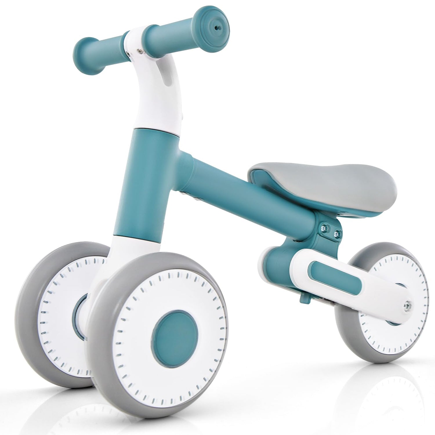 GYMAX Balance Bike, No Pedal Baby Walker Push Ride On Toy with 3 Wheels, Ergonomic Handle and Height Adjustable Seat